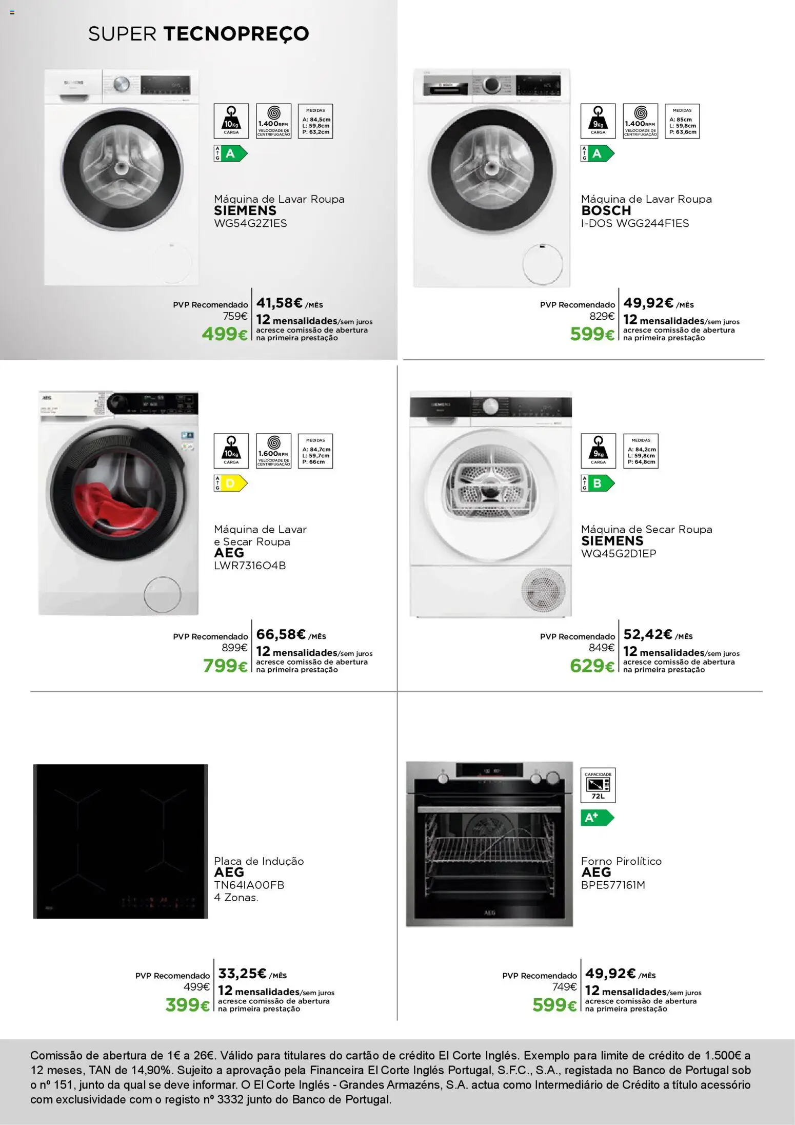 El Corte Ingles folheto │ válido de 27.02.2026 | Página: 11 | Produtos: Forno, Máquina de lavar, Banco