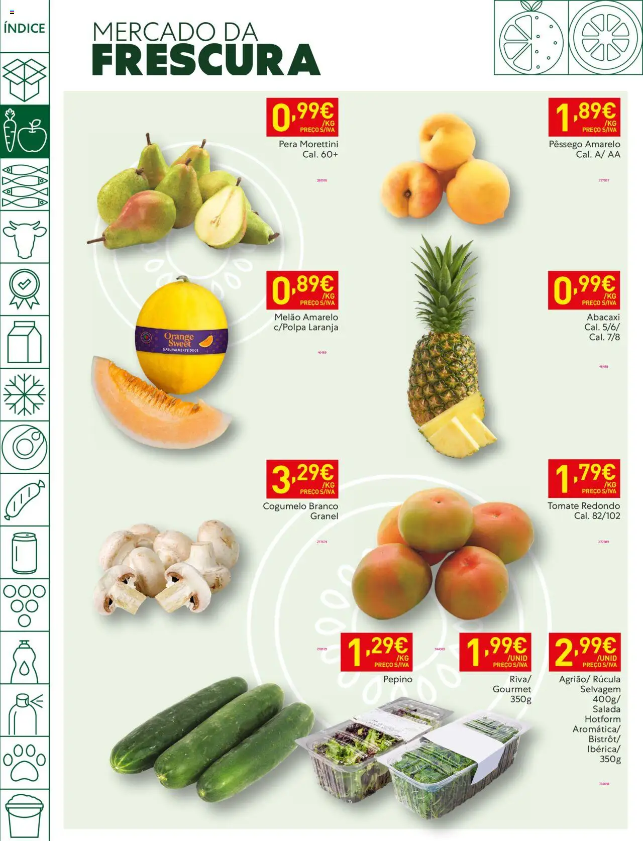 Recheio folheto │ válido de 19.08.2025 | Página: 8 | Produtos: Rúcula, Abacaxi, Melão, Salada