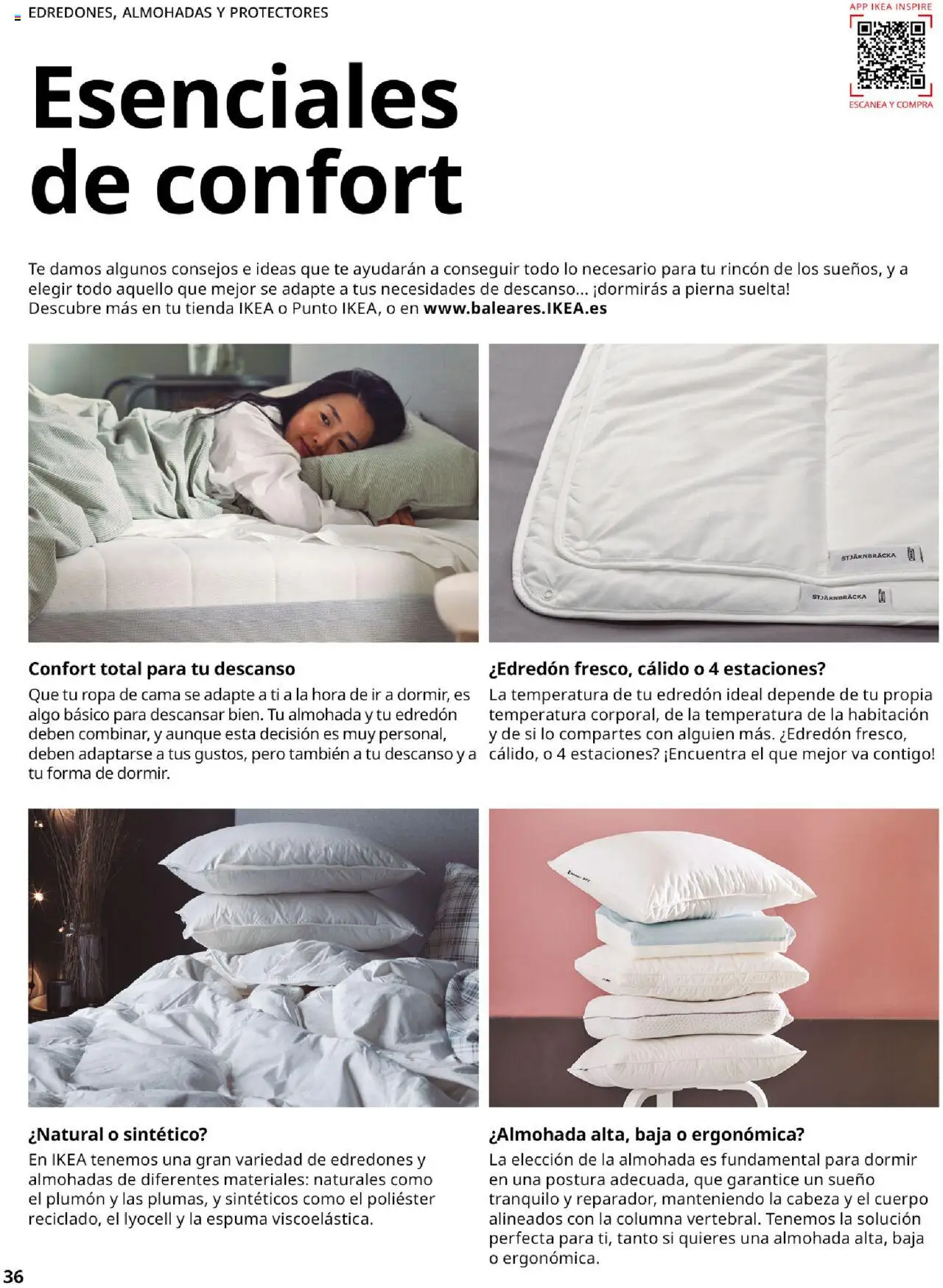 Catálogo IKEA Confort │ válido desde el 04.02.2025 | Página: 36 | Productos: Edredón, Té, Cama, Almohada