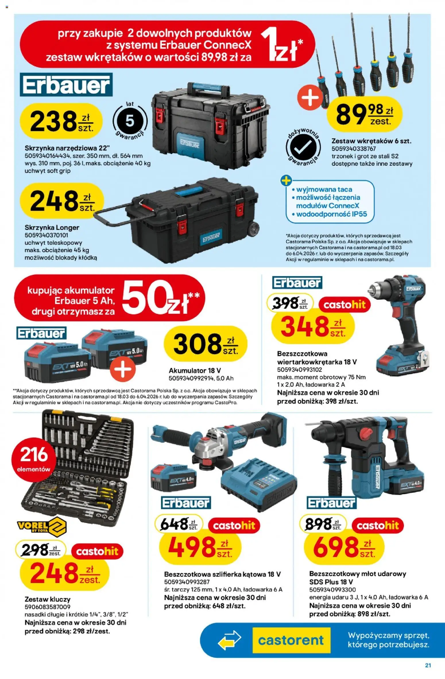 Castorama gazetka od 18.03.2026 | Strona: 22 | Produkty: Ładowarka, Szlifierka