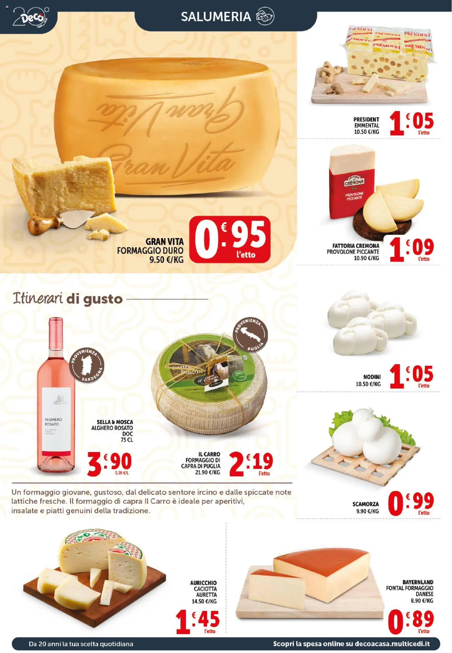 Volantino Decò del 21.04.2026 | Pagina: 2 | Prodotti: Provolone, Formaggio, Emmental