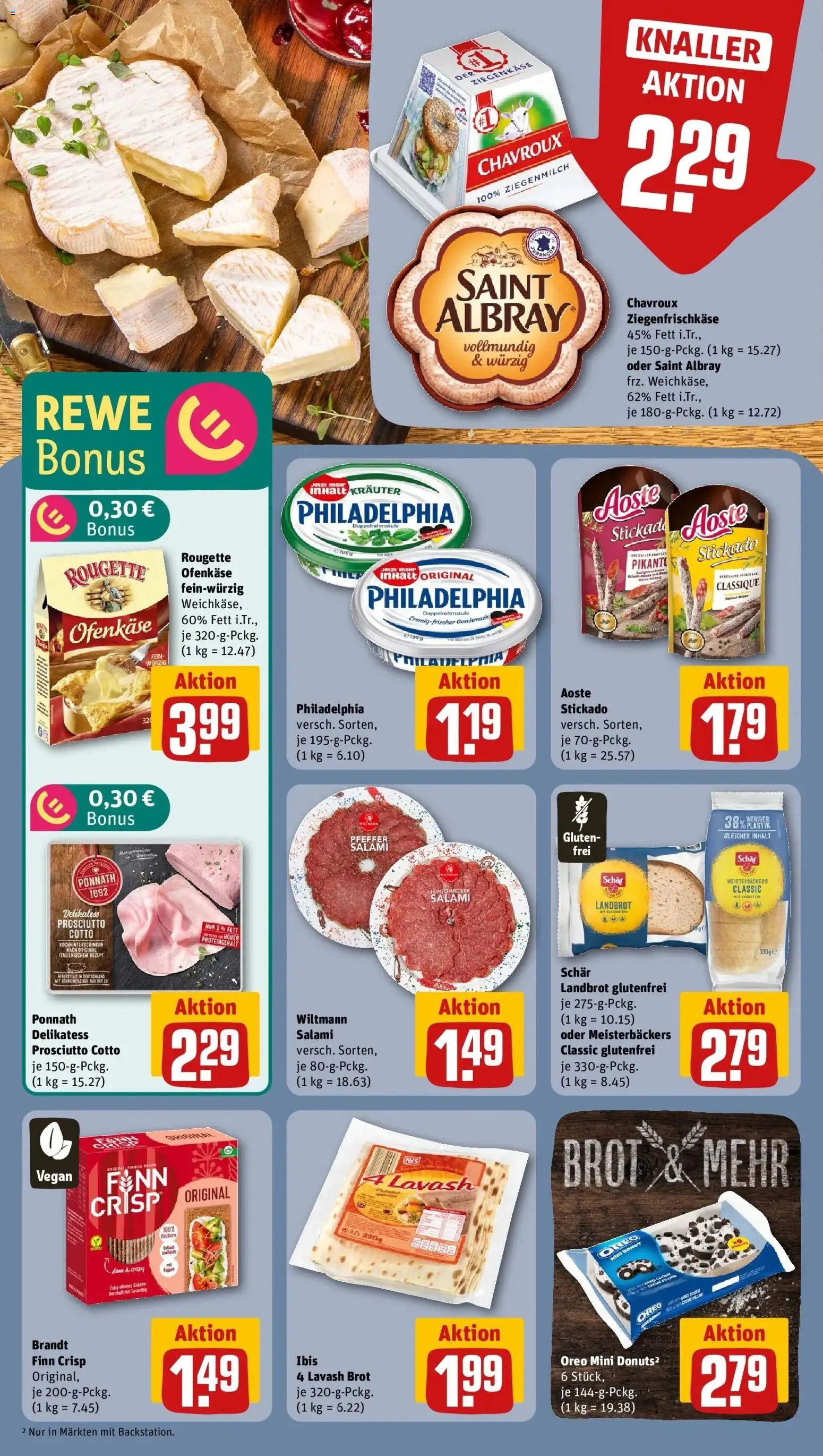 Rewe prospekt Twistetal / Berndorf	 – gültig ab 16.02.2026 | Seite: 14 | Produkte: Philadelphia, Rougette ofenkase, Donuts, Salami