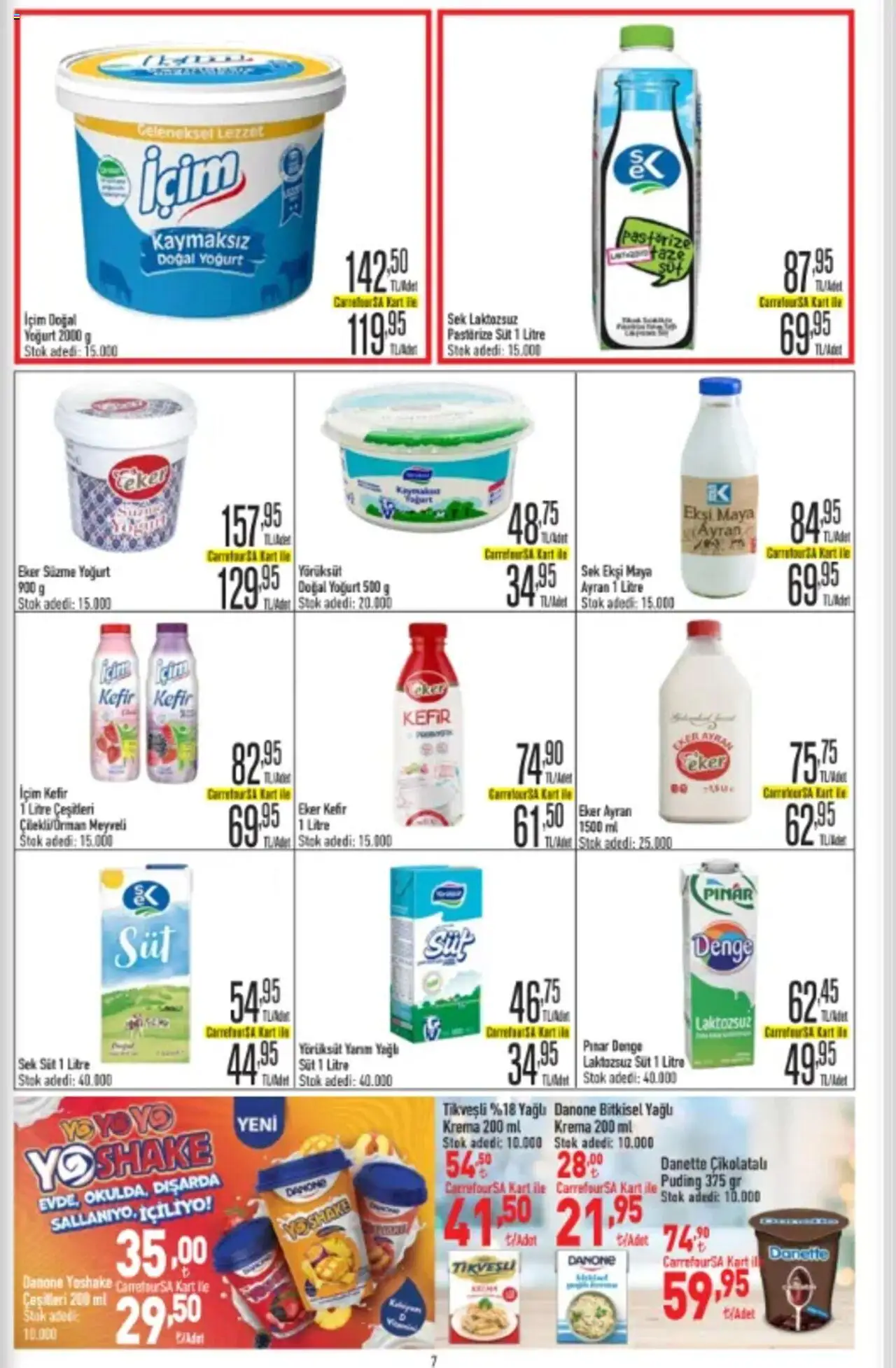 CarrefourSA Katalog - 26.09.2025 tarihinden itibaren geçerlidir | Sayfa: 7 | Ürünler: Kefir, Süt, Yoğurt, Krema