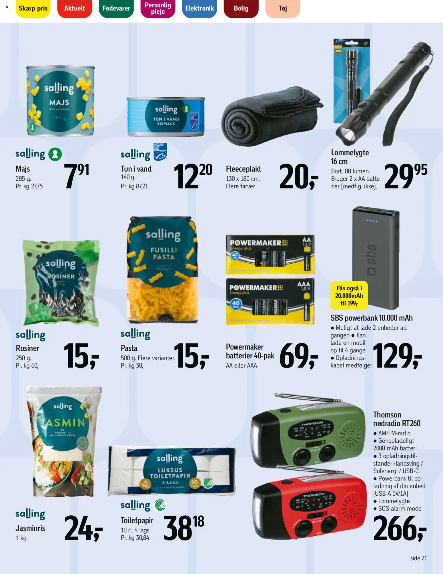 Føtex tilbudsavis – gyldig fra 21.11.2025 | Side: 27 | Produkter: Pasta, Tun, Kabel, Batteri