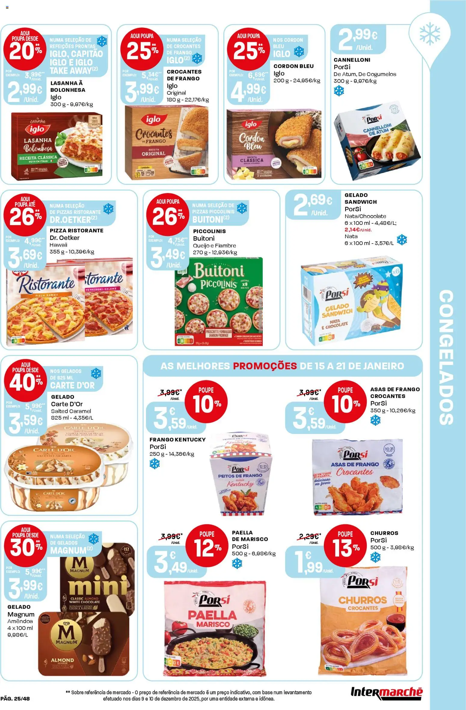 Intermarché folheto │ válido de 15.01.2026 | Página: 25 | Produtos: Frango, Base, Pizza, Cogumelos