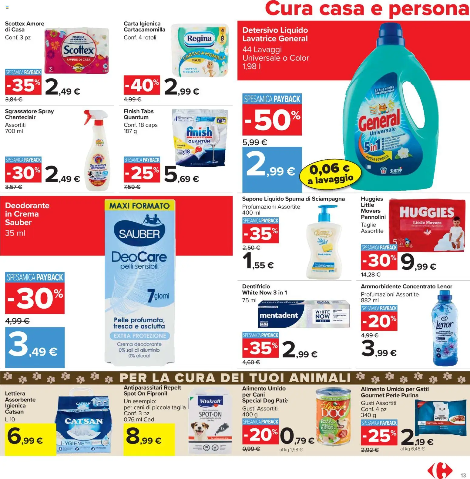 Volantino Carrefour del 13.03.2026 | Pagina: 13 | Prodotti: Paté, Pannolini, Deodorante, Vitello