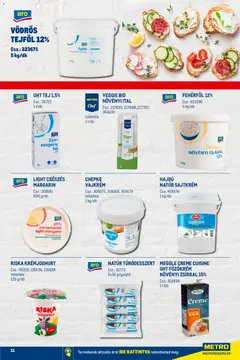 Metro - Kantin megoldások katalógus - amely érvényes a következő dátumtól: 02.01.2026 | Oldal: 11 | Termékek: Tej, Tejföl, Túró, Vajkrém