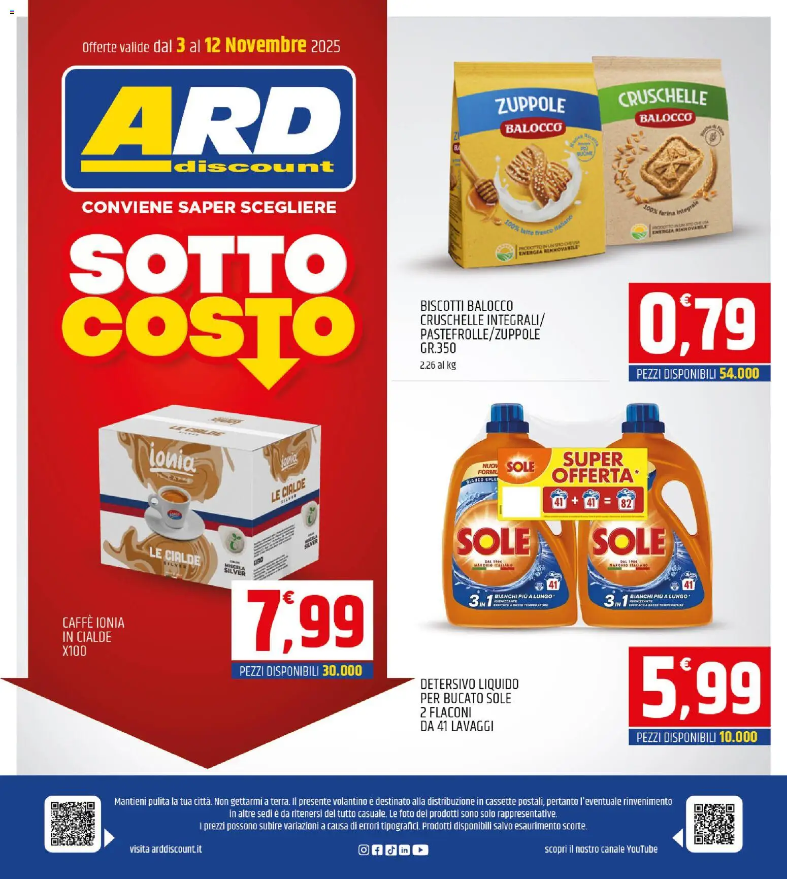 Volantino ARD Discount del 03.11.2025 | Pagina: 24 | Prodotti: Caffè, Biscotti, Latte, Farina