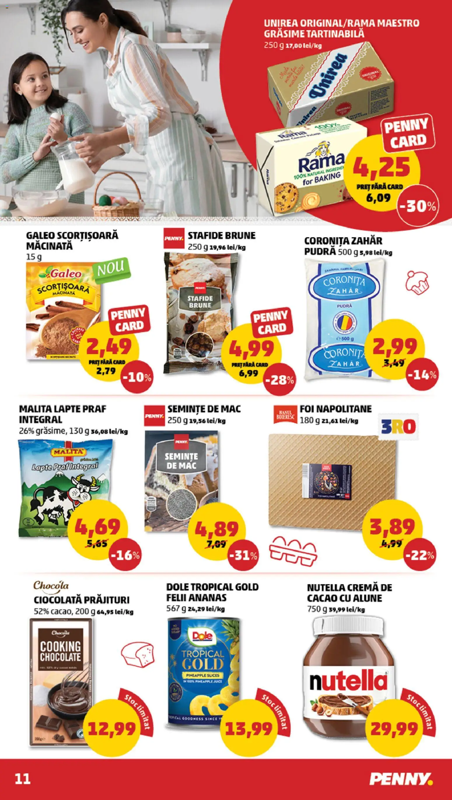 Noul catalog PENNY – valabil de la 01.04.2026 | Pagină: 11 | Produse: Pudră, Napolitane, Cremă, Ananas