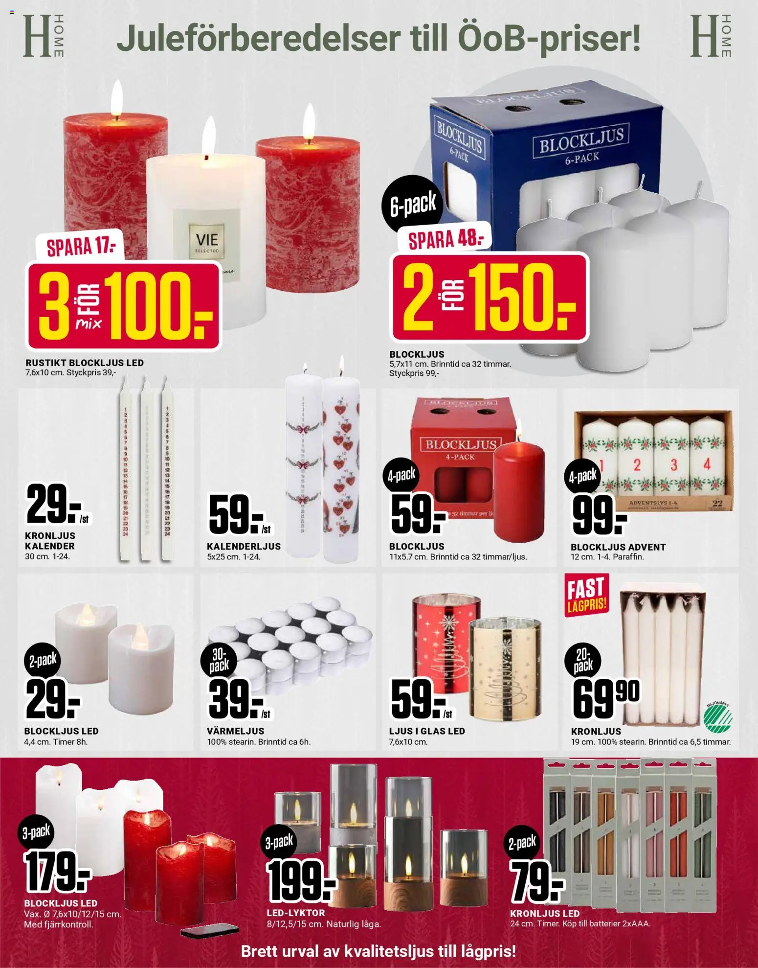 ÖoB reklamblad aktuell från 03.11.2025 | Sida: 6 | Produkter: Batterier, Värmeljus, Ljus, Kalender