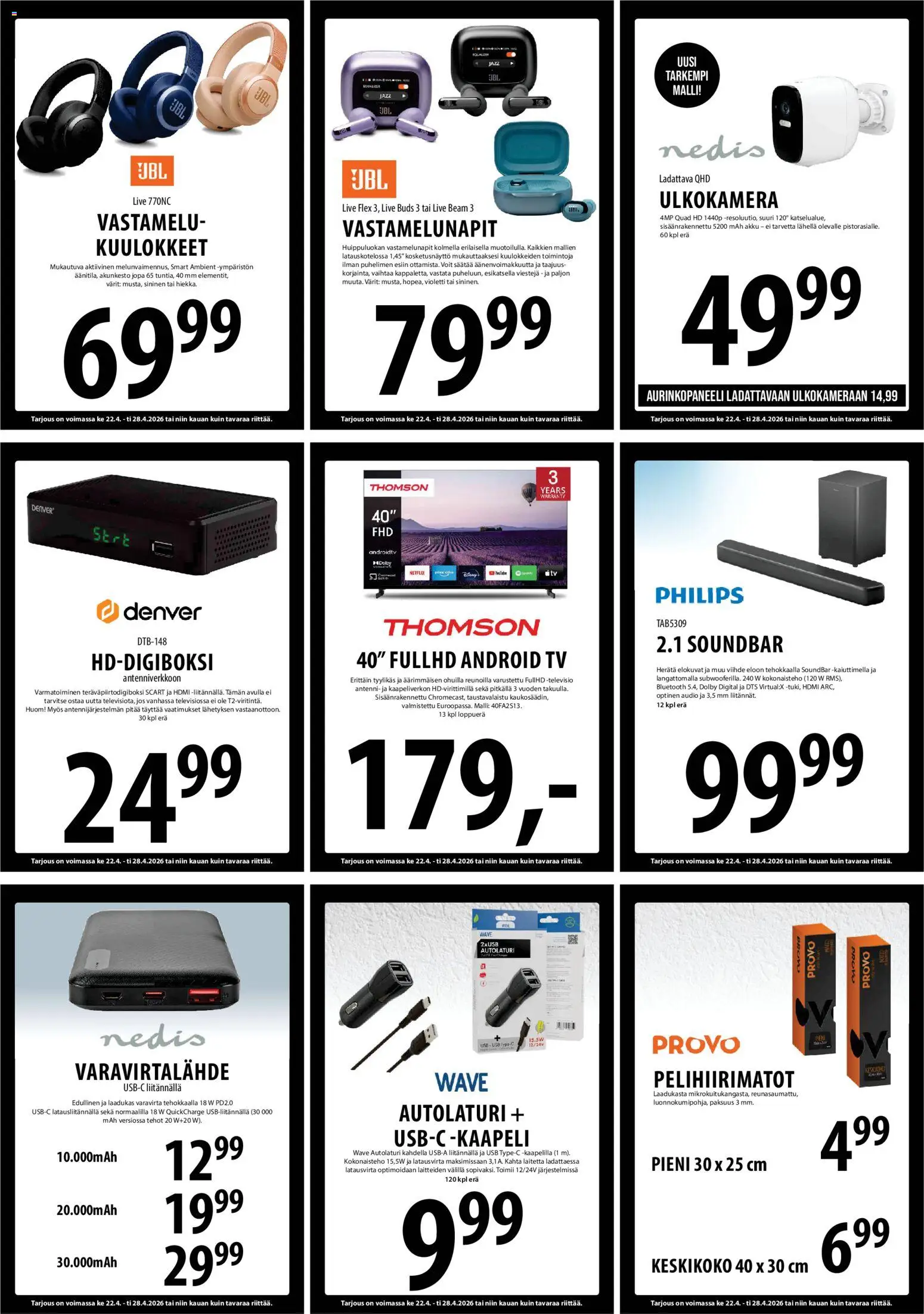 Tuuri tarjoukset – voimassa 22.04.2026 alkaen | Sivu: 21 | Tuotteet: Audio, TV, Televisio, Kuulokkeet