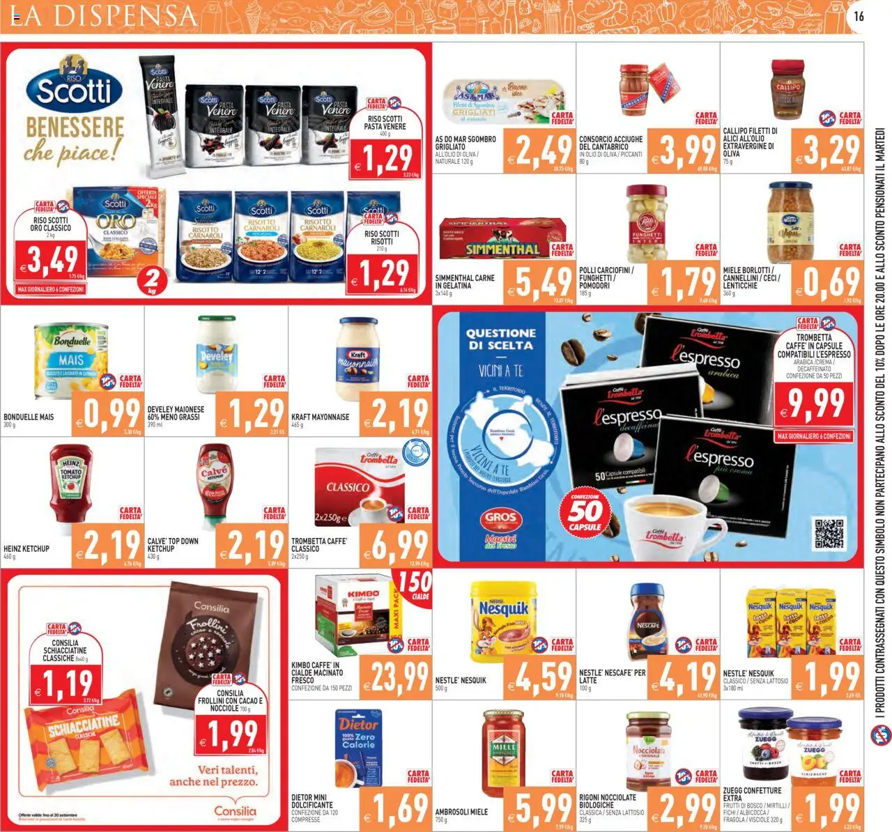 Volantino PIM Supermercati del 05.09.2025 | Pagina: 16 | Prodotti: Lenticchie, Mais, Frollini, Olio di Oliva