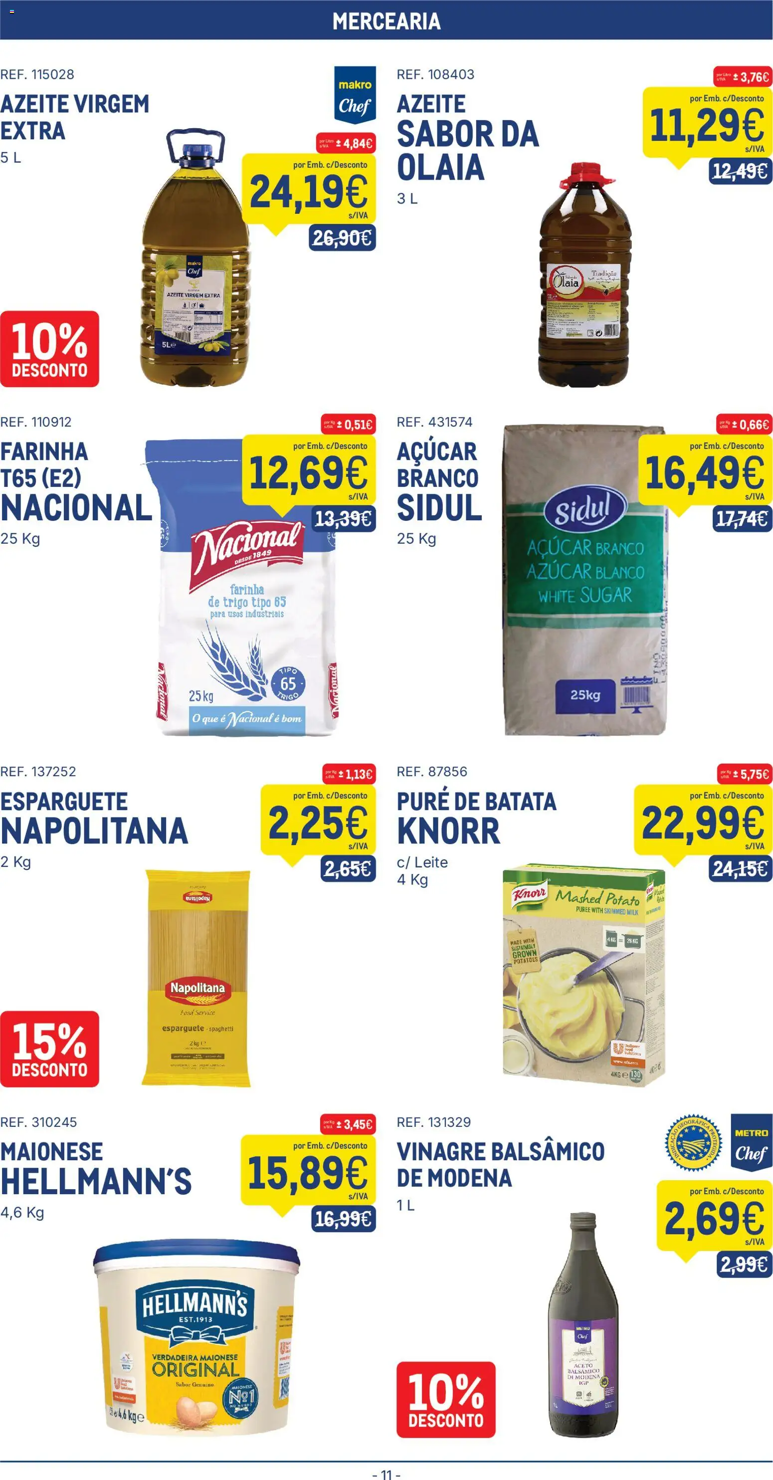 Makro folheto │ válido de 24.02.2026 | Página: 11 | Produtos: Vinagre balsâmico, Knorr, Leite, Açúcar