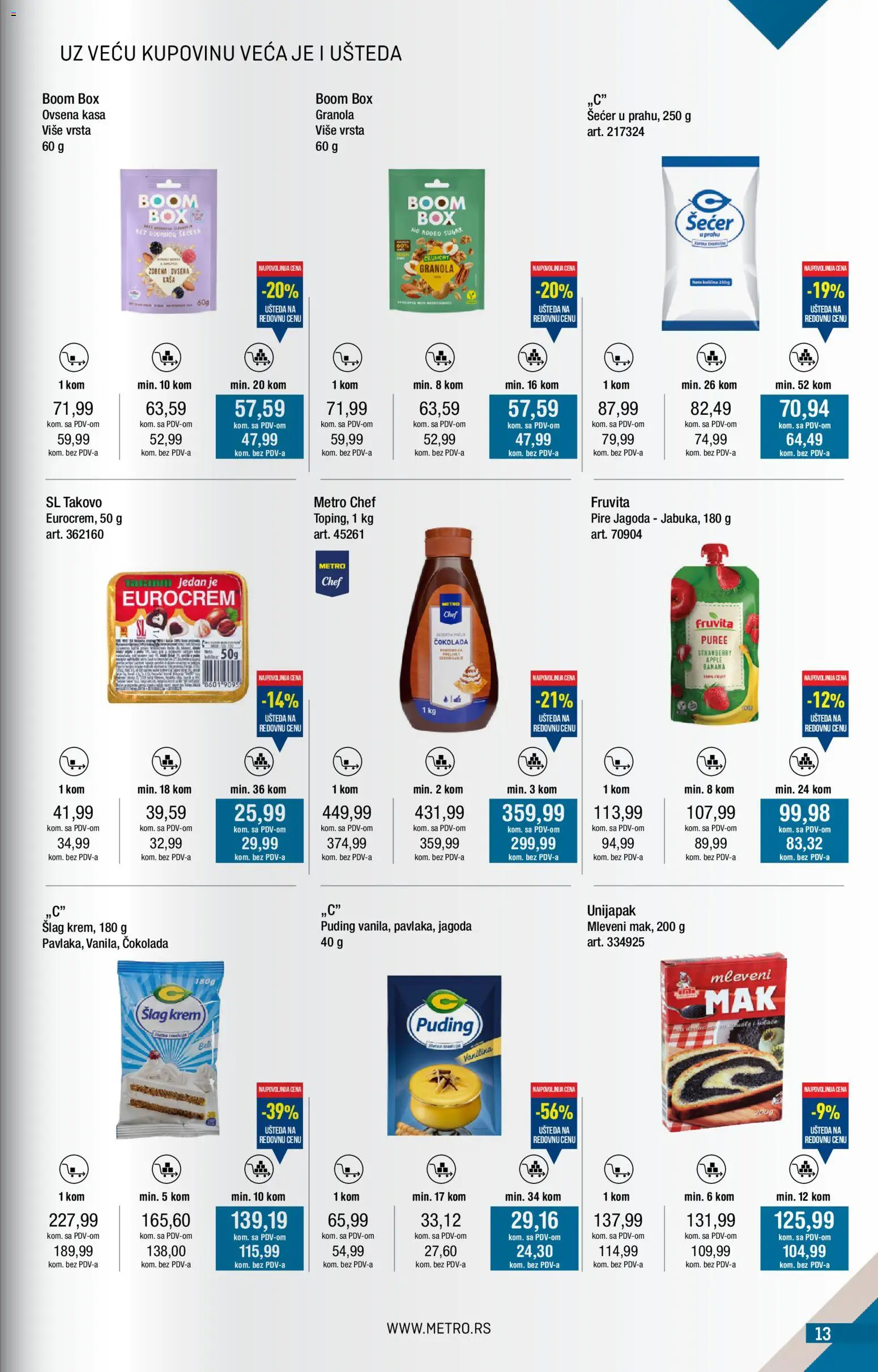 Metro katalog - važi od 01.12.2025 | Strana: 13 | Proizvode: Banana, Jagoda, Granola, Eurocrem