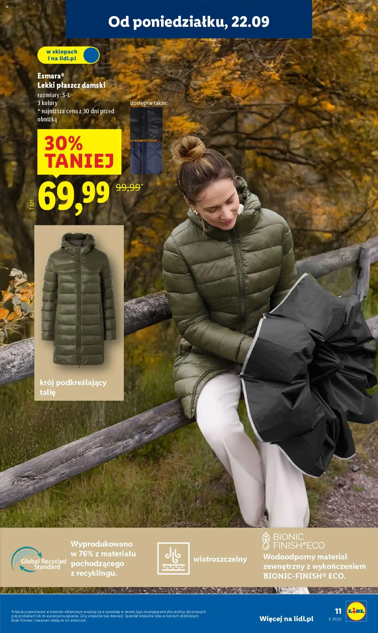 Lidl Katalog od 22.09.2025 | Strona: 11 | Produkty: Płaszcz