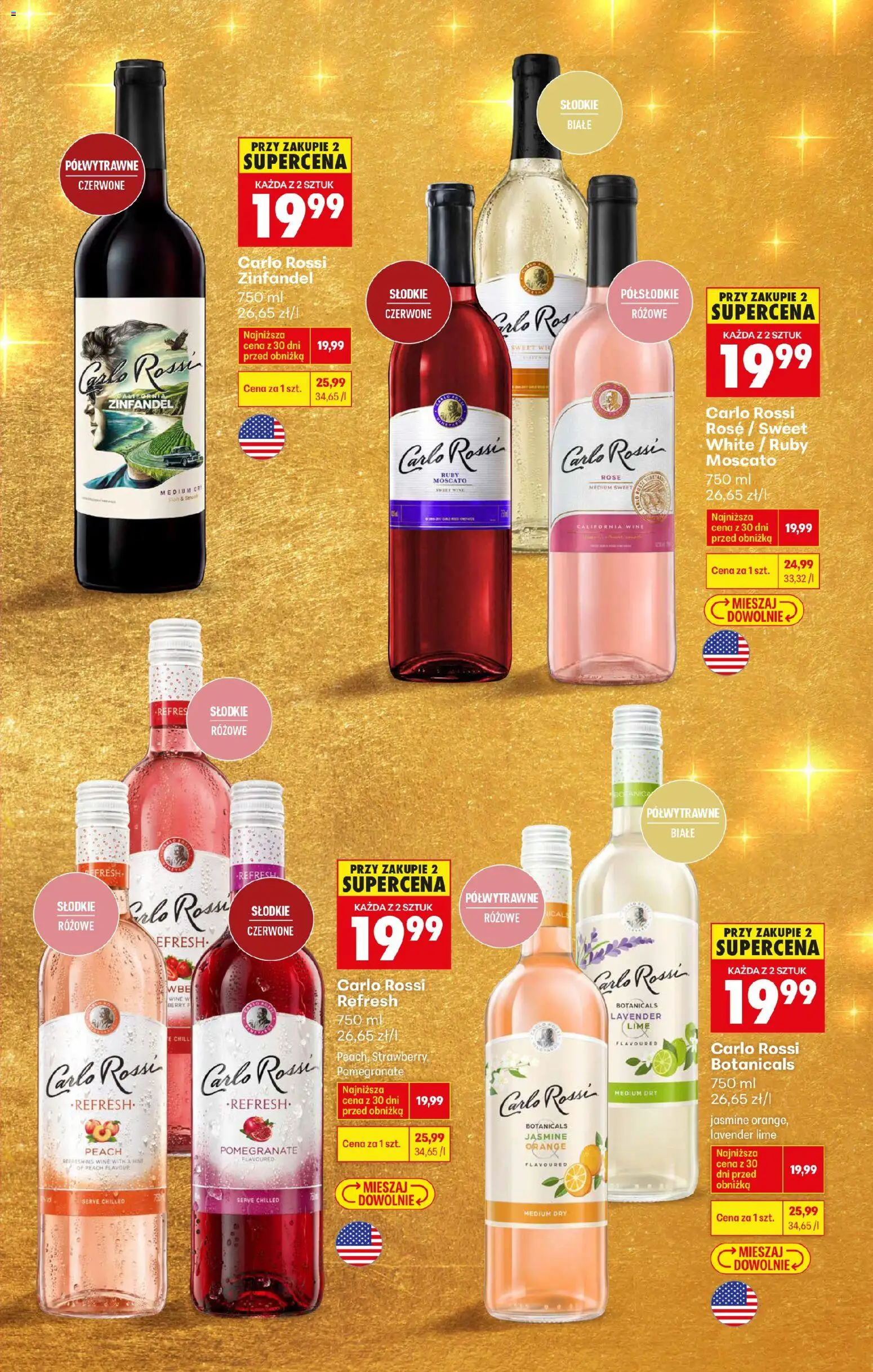 Biedronka gazetka - Czas na toast od 27.12.2025 | Strona: 29 | Produkty: Carlo Rossi Rose, Carlo Rossi