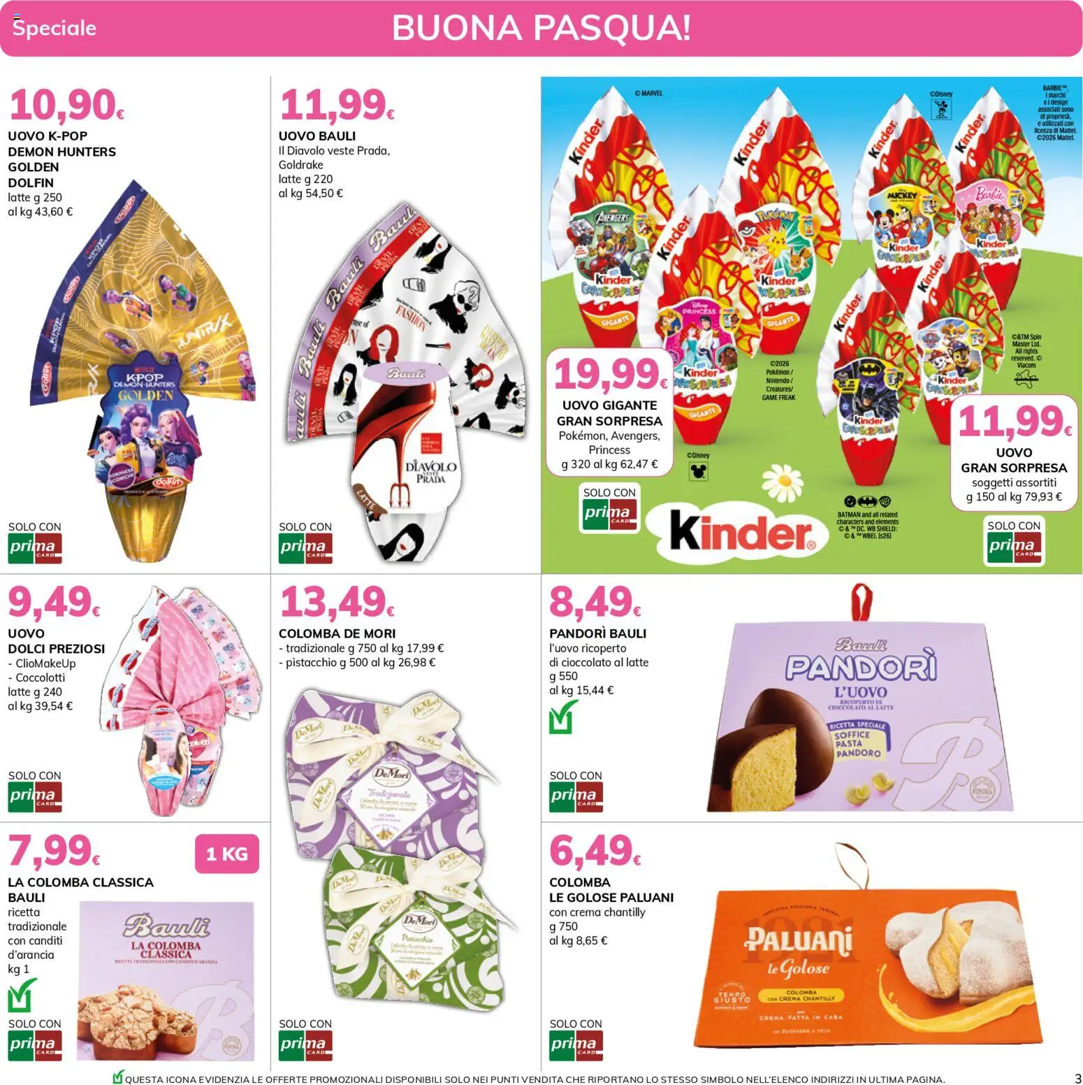 Volantino Basko del 24.03.2026 | Pagina: 3 | Prodotti: Crema, Latte, Pasta, Pandoro