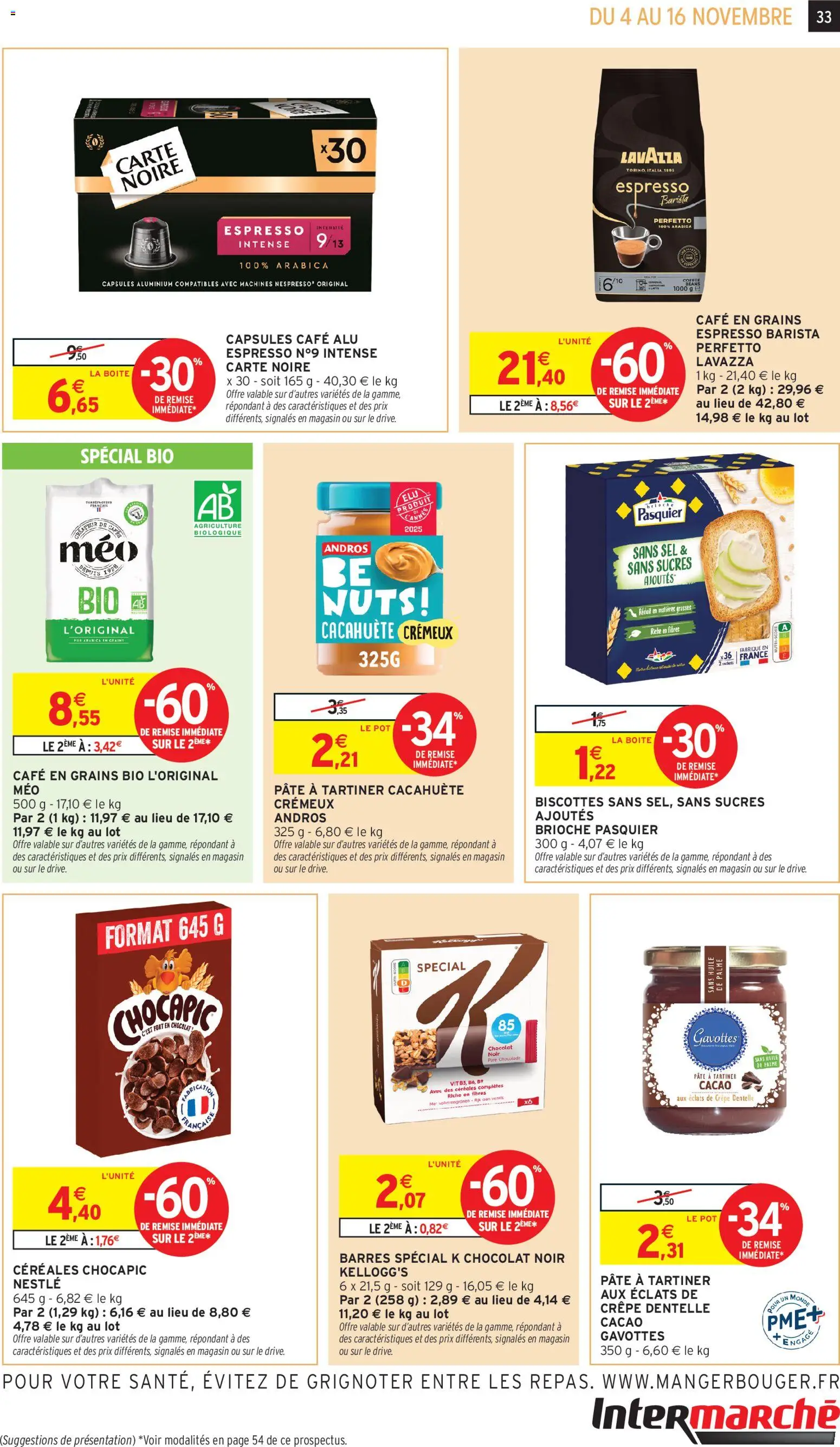 {H1} | Page: 33 | Produits: Biscottes, Café en grains, Sel, Huile