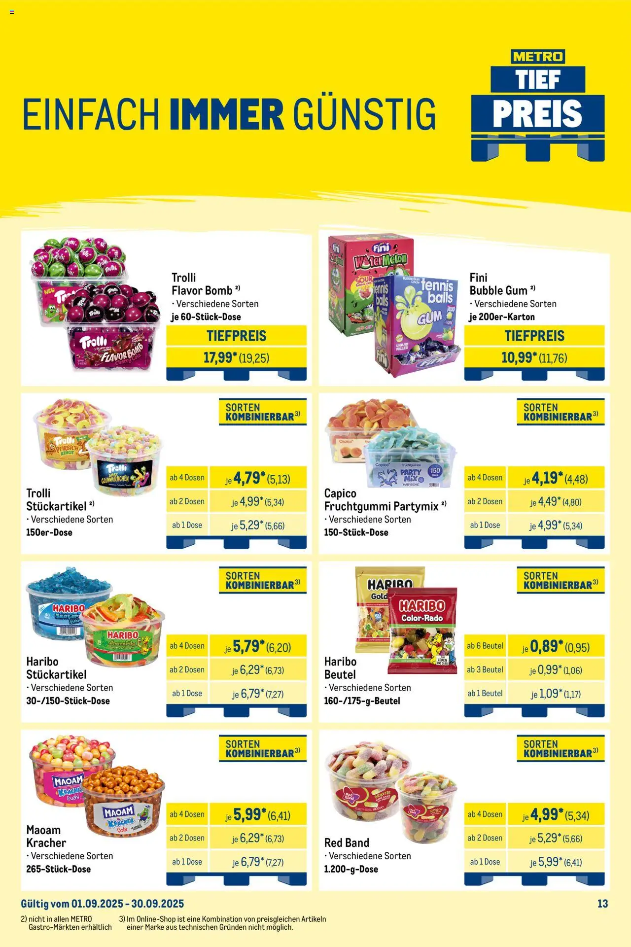 Metro  Monats-Mix - gültig ab dem 01.09.2025 | Seite: 13 | Produkte: Haribo, Cola, Pfirsich