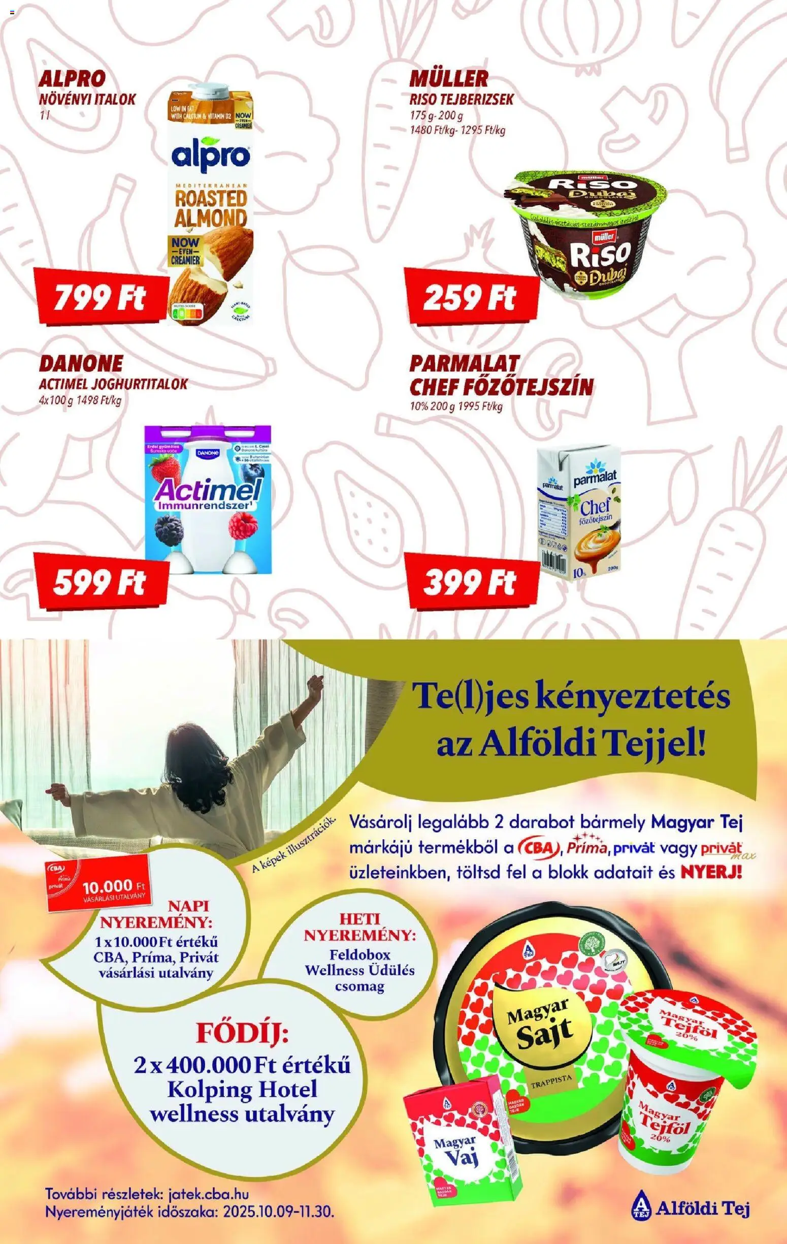 CBA akciós ujság - amely érvényes a következő dátumtól: 13.11.2025 | Oldal: 3 | Termékek: Gyümölcs, Alpro, Tej, Sajt