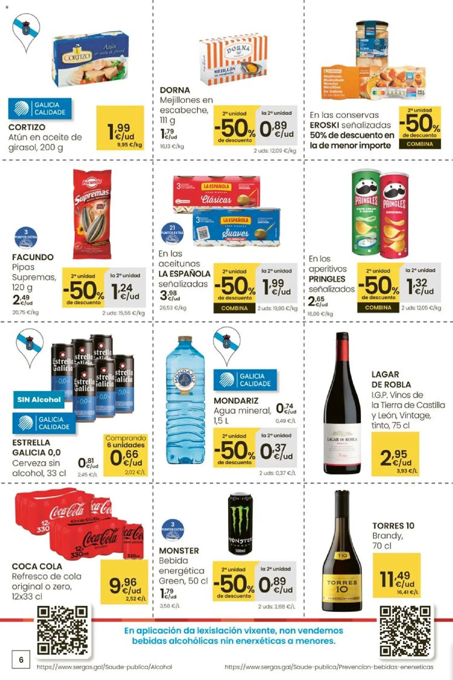 Eroski Aliprox  │ válido desde el 16.04.2026 | Página: 6 | Productos: Aceite, Cerveza