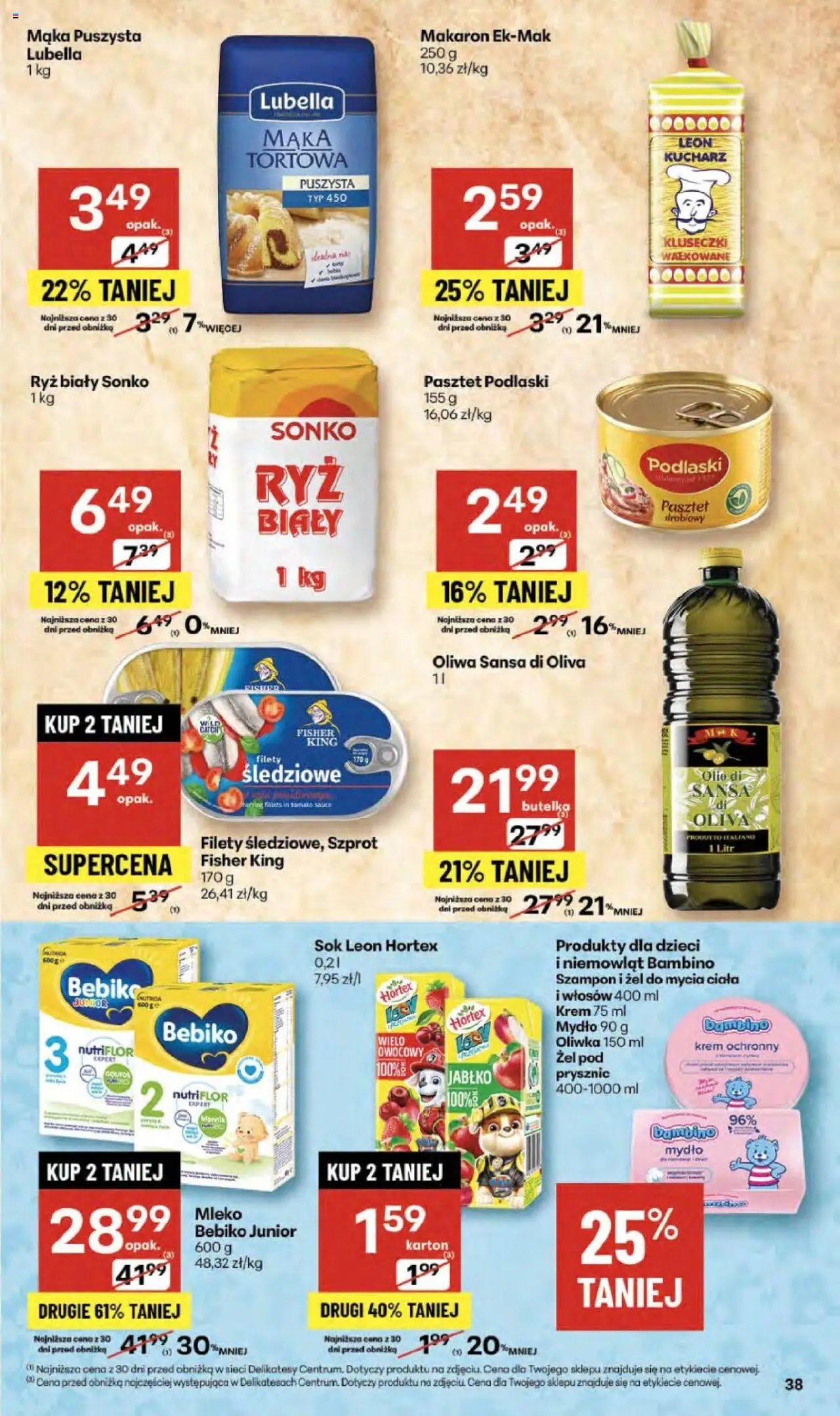 Delikatesy Centrum Gazetka - Sklepy Własne od 02.10.2025 | Strona: 38 | Produkty: Mleko Bebiko, Mleko, Sok, Ryż