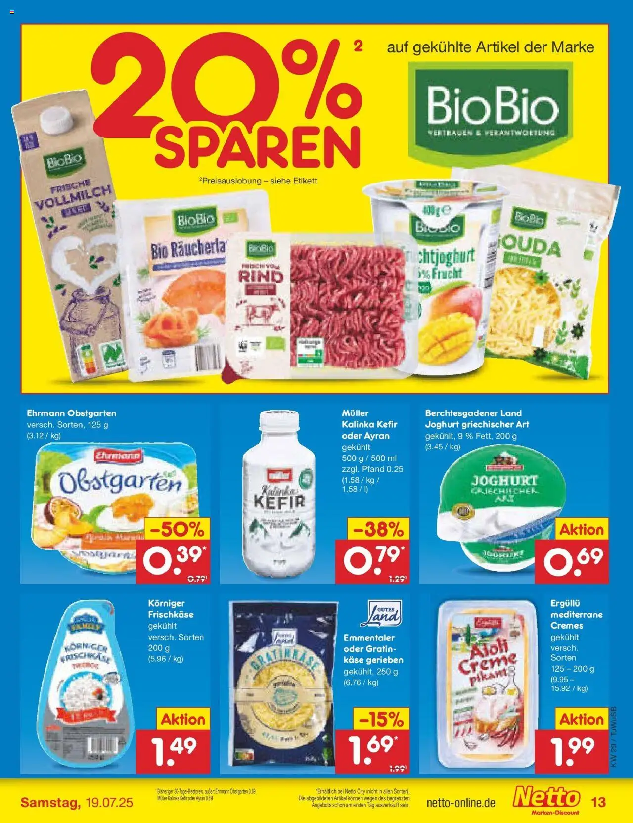 Netto Marken-Discount prospekt Calw-Stammheim	 - gültig ab dem 13.07.2025 | Seite: 17 | Produkte: Kefir, Joghurt, Creme, Frischkase