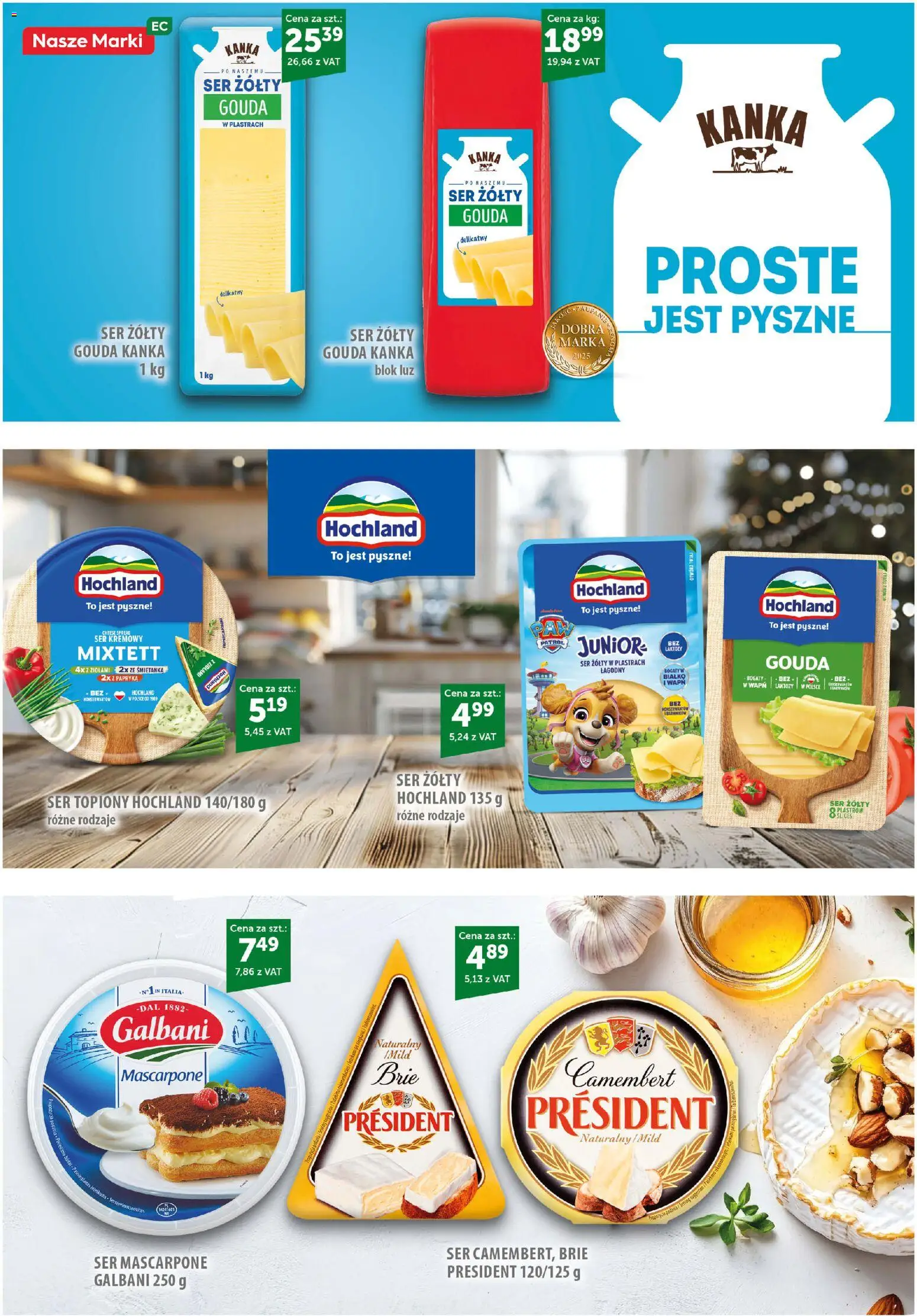 Eurocash Gazetka - Codziennie Potwierdzona Świeżość od 17.11.2025 | Strona: 3 | Produkty: Camembert, Mascarpone, Ser, Ser mascarpone