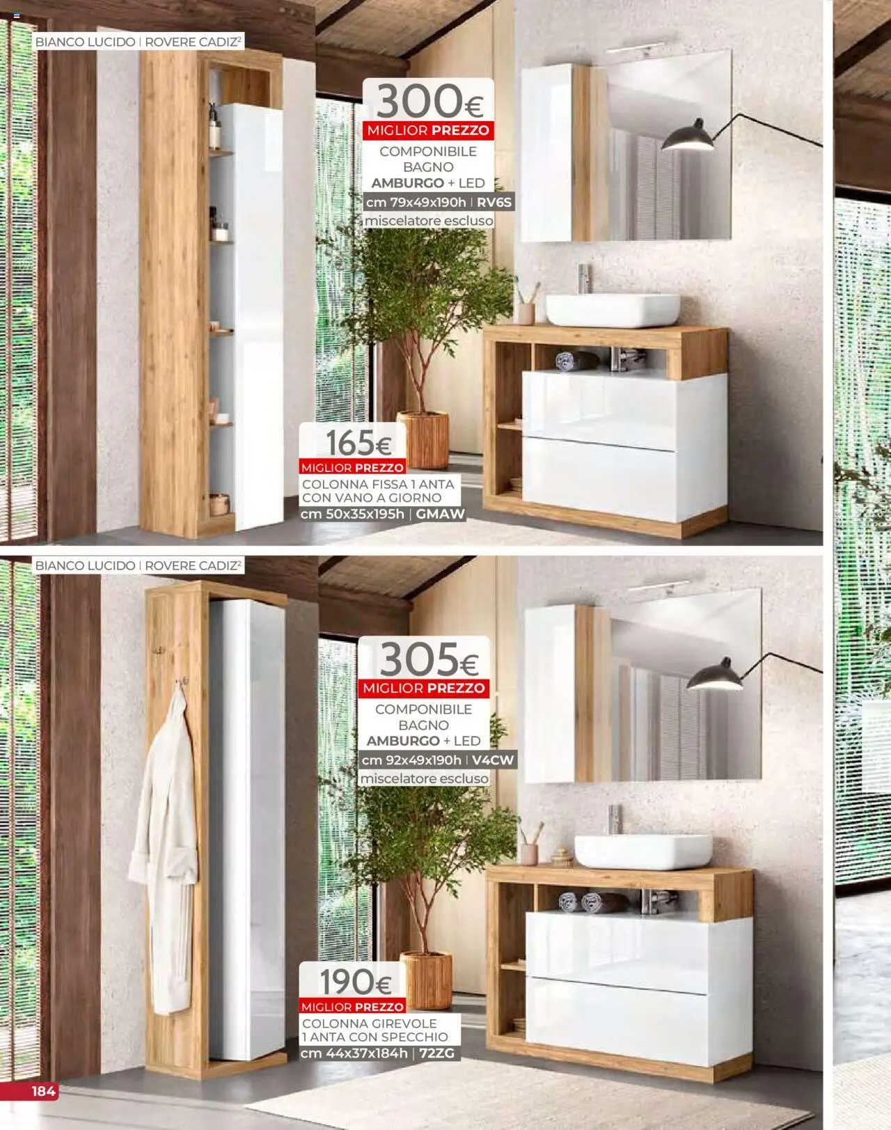 Volantino Mondo Convenienza del 09.09.2025 | Pagina: 186 | Prodotti: Miscelatore, Bagno, Specchio
