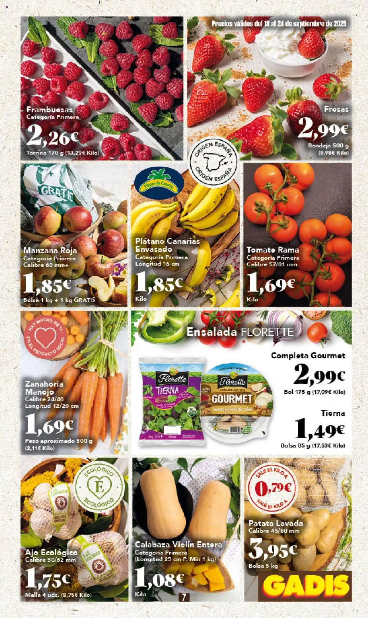 Gadis folleto │ válido desde el 18.09.2025 | Página: 7 | Productos: Manzana, Ensalada, Bolsa, Bandeja