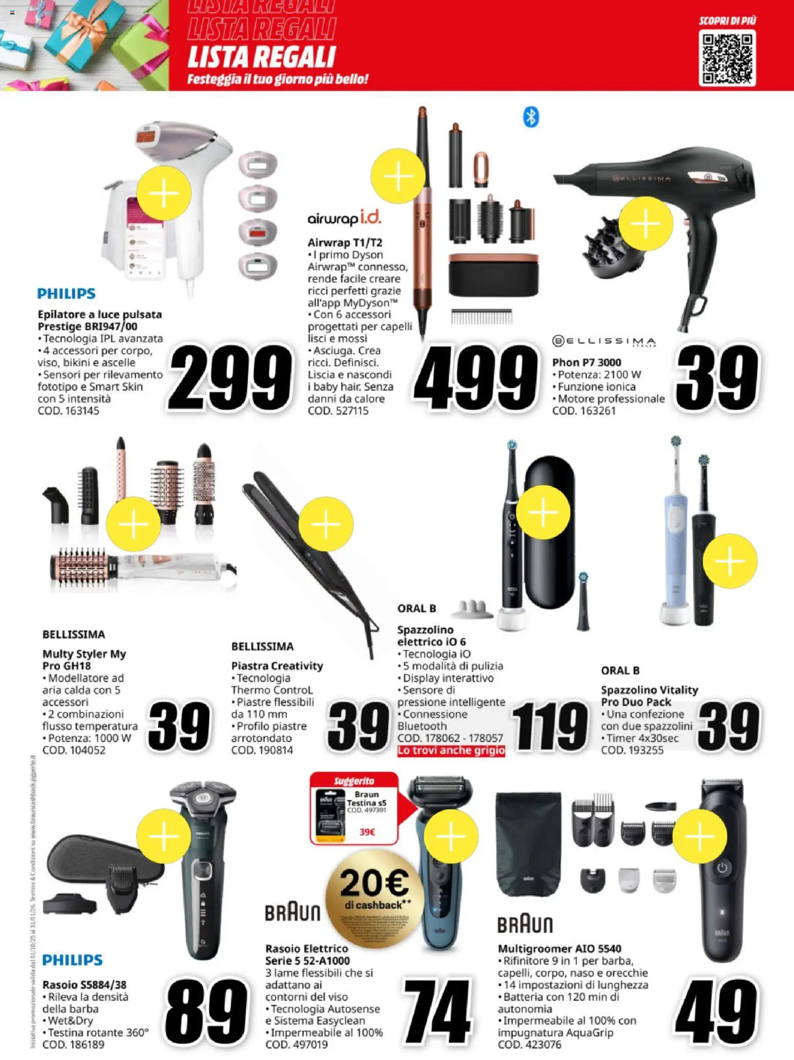 Volantino Media World del 09.01.2026 | Pagina: 31 | Prodotti: Bikini, Rasoio elettrico, Epilatore, Dyson