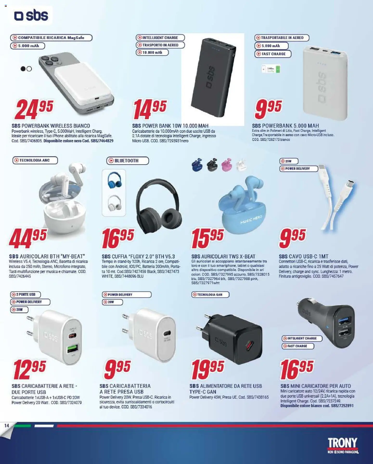 Volantino Trony del 15.01.2026 | Pagina: 14 | Prodotti: Auricolari, Iphone, USB, Caricabatterie