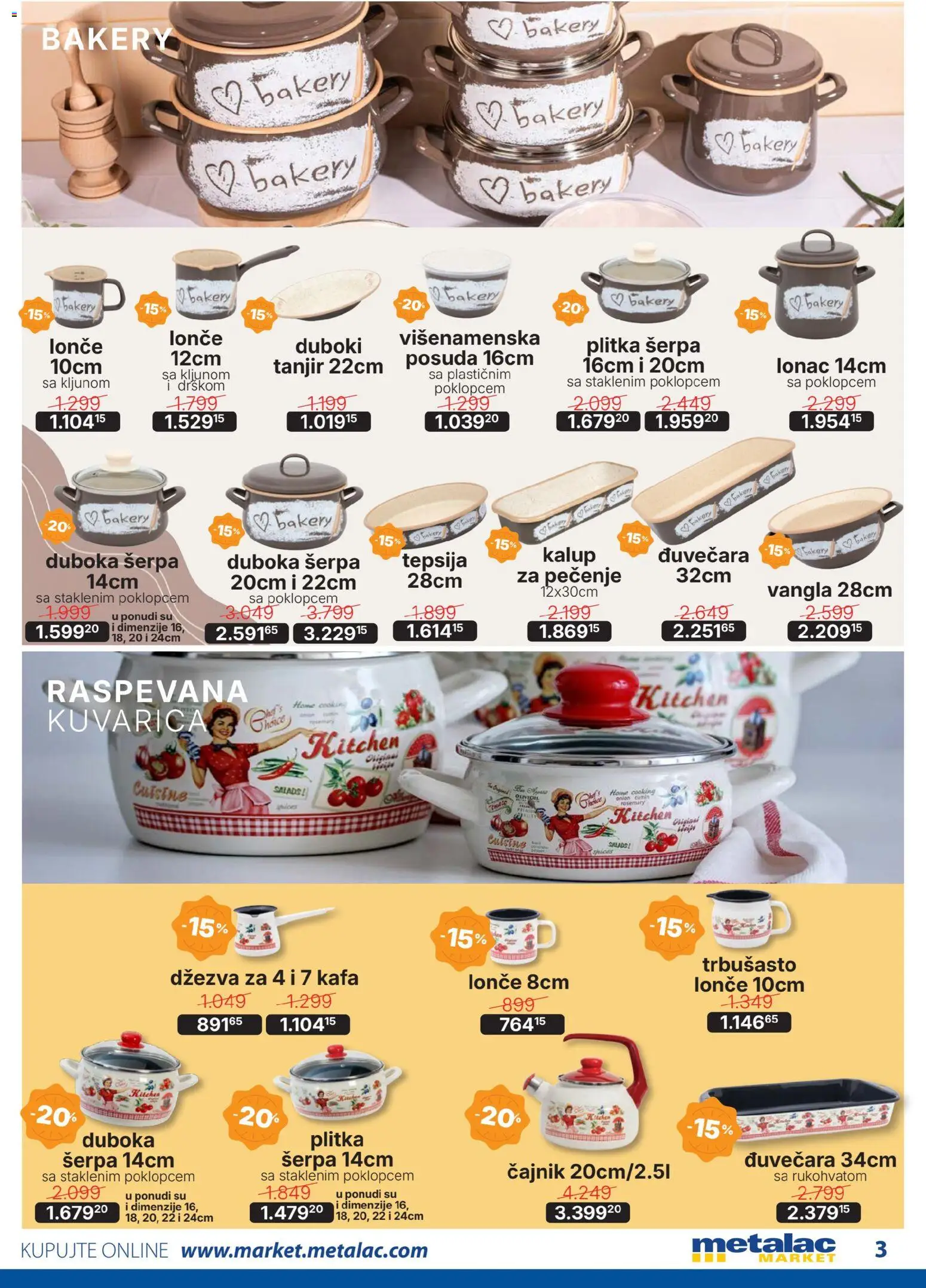 Metalac Market katalog - važi od 01.12.2025 | Strana: 3 | Proizvode: Tanjir, Čajnik, Džezva, Kafa