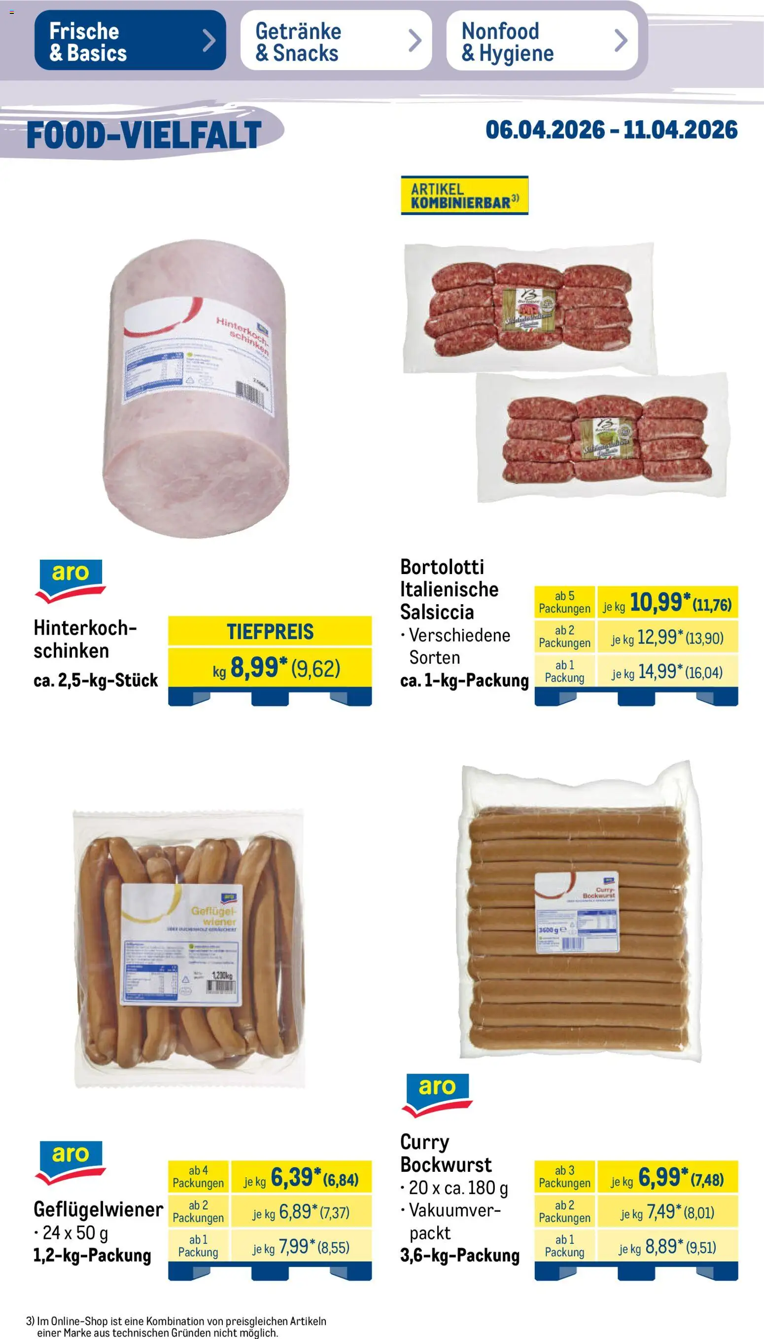 Metro Prospekt 	 – gültig ab 06.04.2026 | Seite: 13 | Produkte: Bockwurst, Schinken