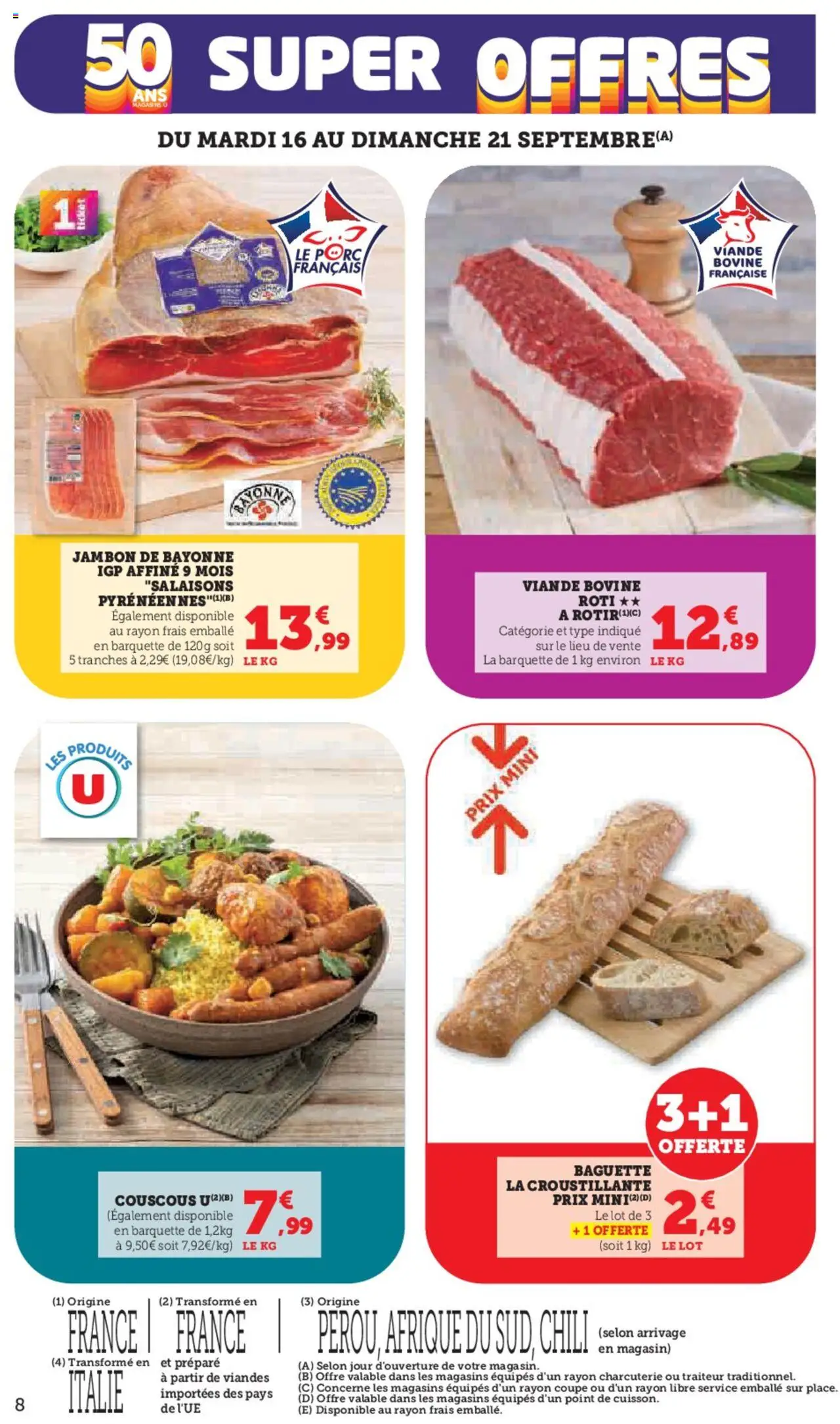  | Page: 8 | Produits: Couscous, Jambon, Viande, Porc