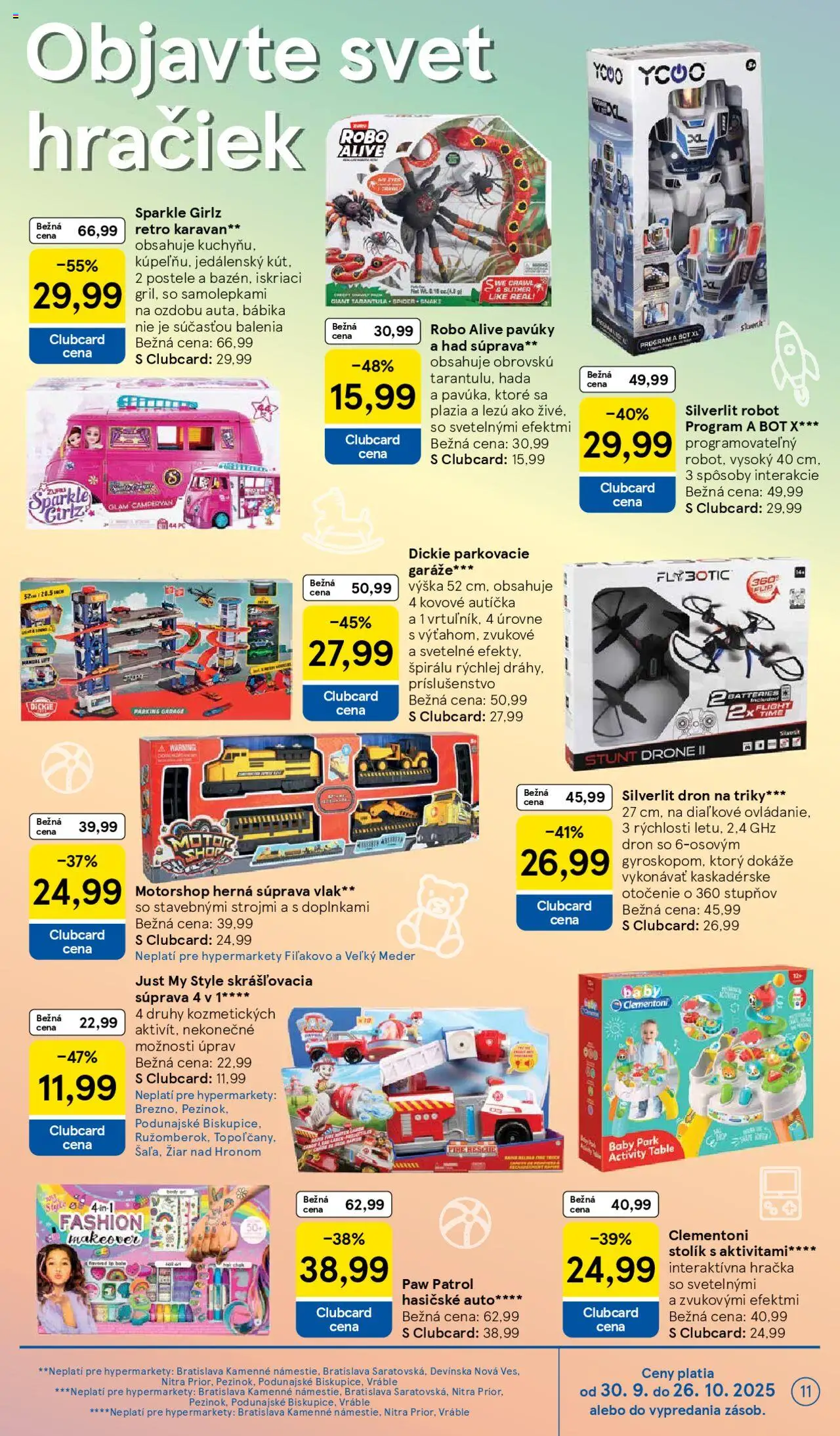 Nové Tesco akcie – leták je platný od 01.10.2025 | Strana: 11 | Produkty: Postele, PC, Dron