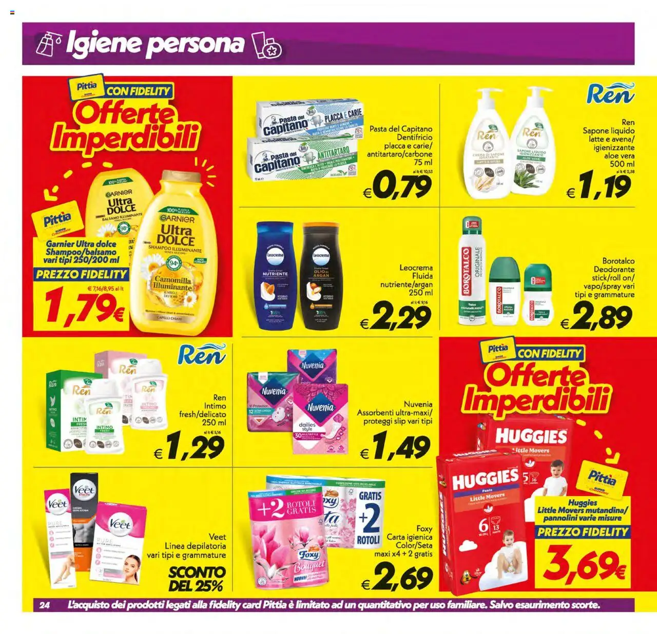 Volantino SuperConveniente del 12.08.2025 | Pagina: 24 | Prodotti: Pannolini, Proteggi slip, Intimo, Aloe vera