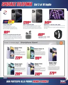 Volantino Trony del 03.07.2025 | Pagina: 25 | Prodotti: Macbook air, Smartphone, Macbook, Batteria