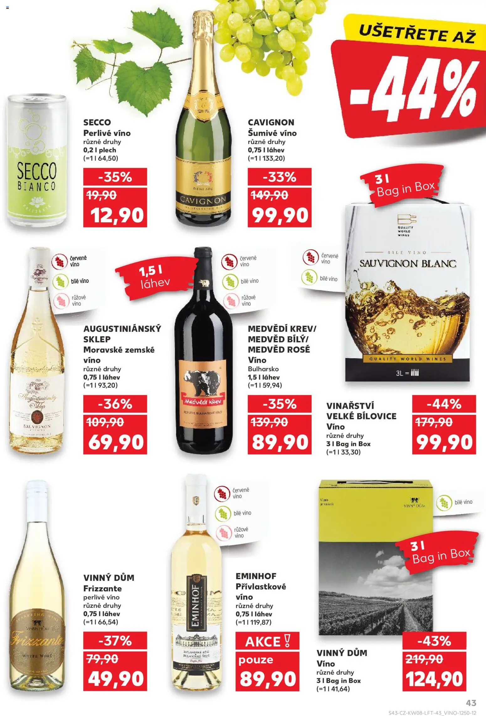 Kaufland leták od 18.02.2026 | Strana: 43 | Produkty: Bílé víno, Šumivé víno, Plech, Růžové víno