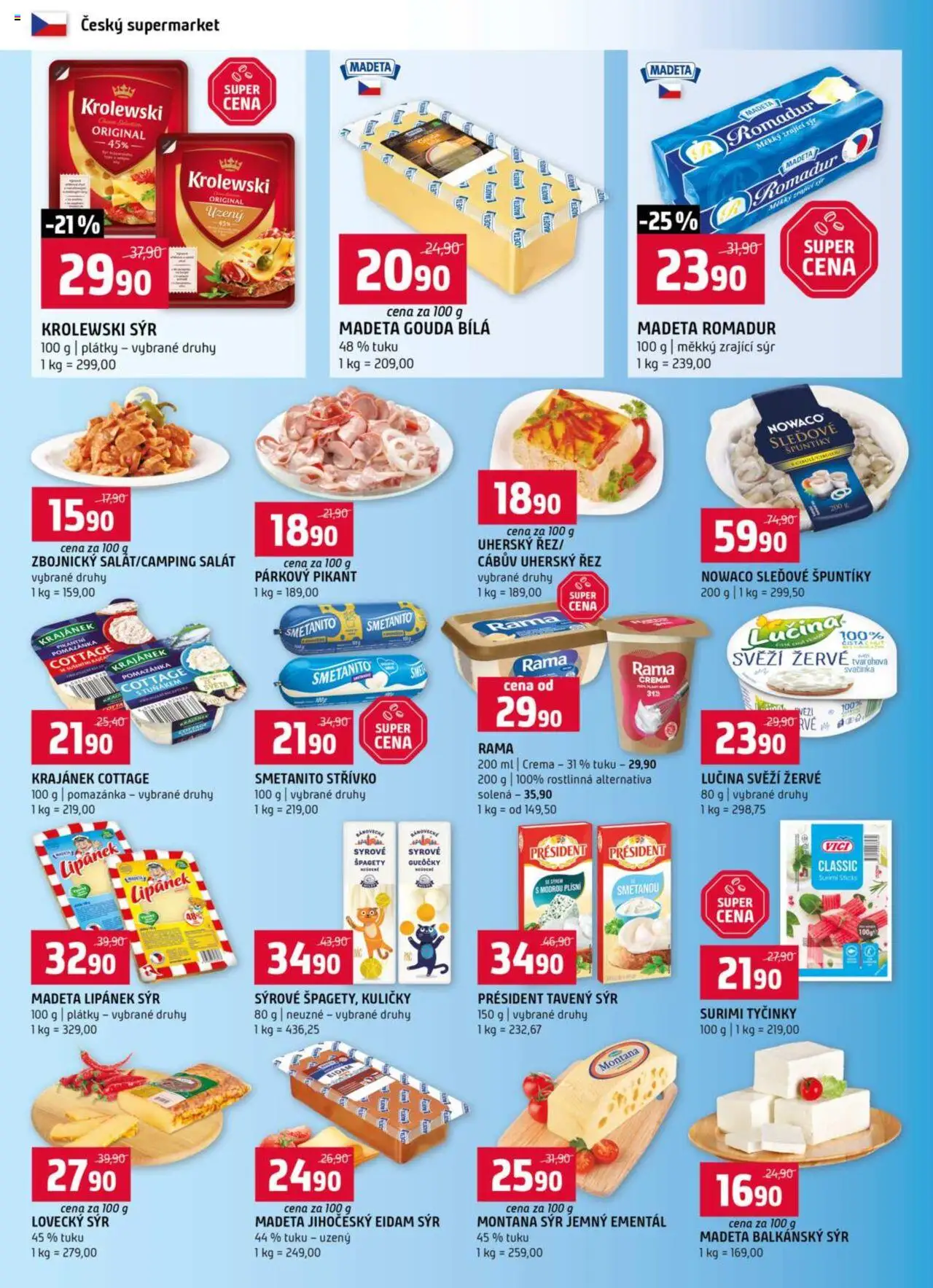 Terno leták - Blatná, Český Krumlov, Prachatice, Strakonice, Tábor, Zlín od 15.10.2025 | Strana: 4 | Produkty: Salát, Pomazánka, Surimi, Cottage