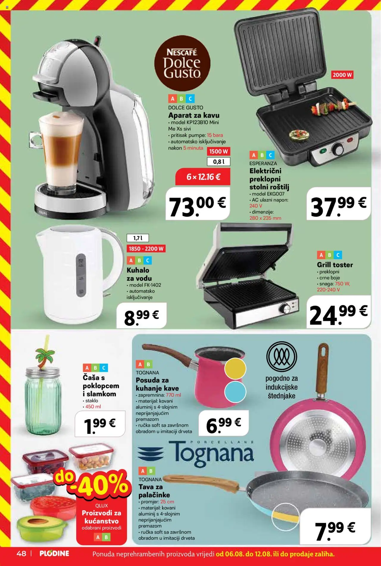 Plodine katalog | vrijedi od 06.08.2025 | Stranica: 48 | Proizvodi: Aparat za kavu, Tognana, Nescafe, Tava