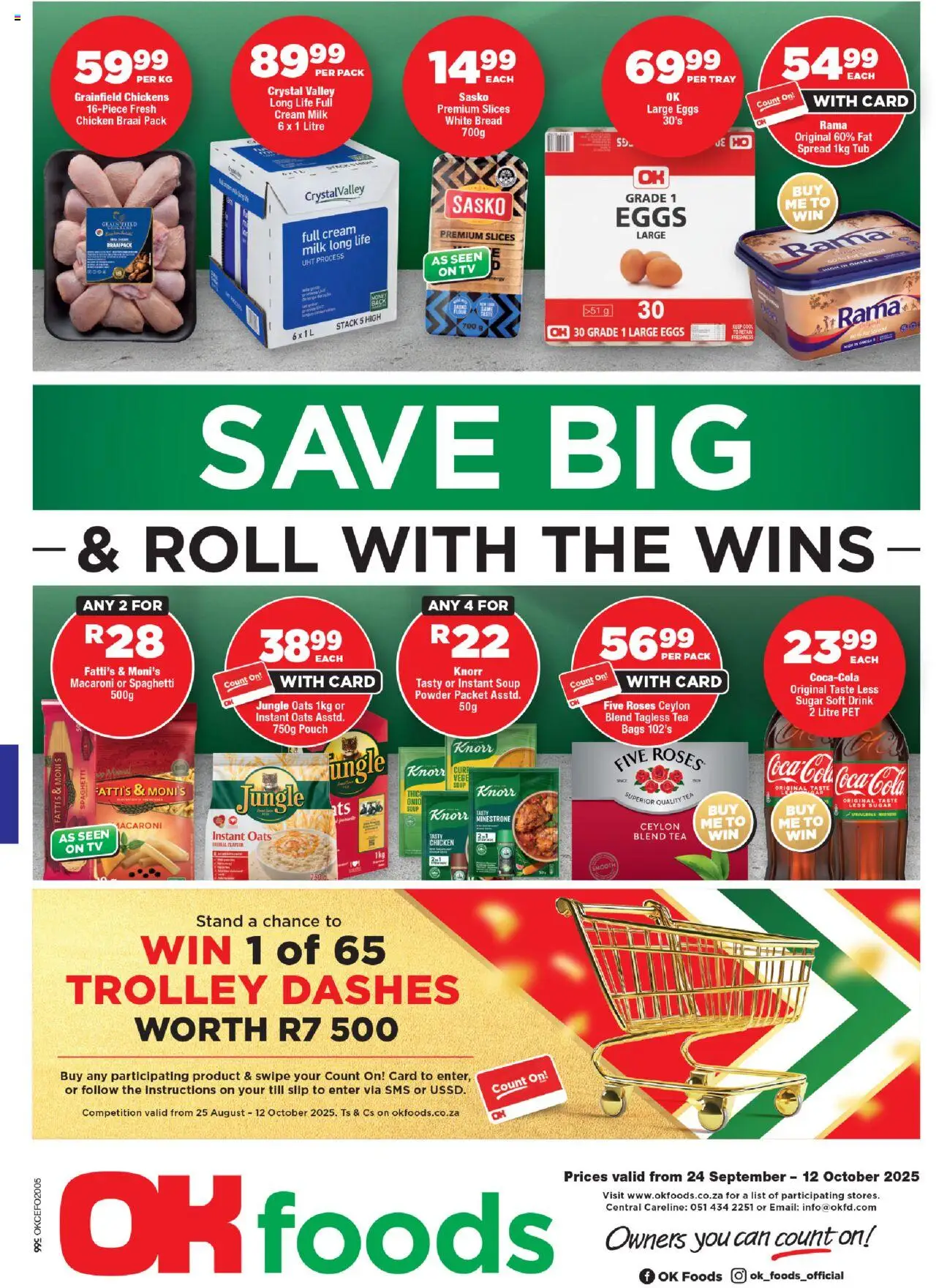 New OK Foods catalogue – valid from 24.09.2025 | Page: 1 | Products: TV, Oats, Tea, Soup