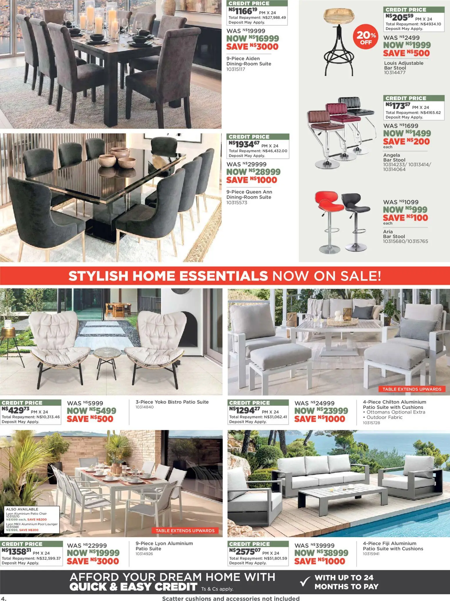 New House and Home catalogue – valid from 16.03.2026 | Page: 4 | Products: Stool, Table, Chair, Bar stool