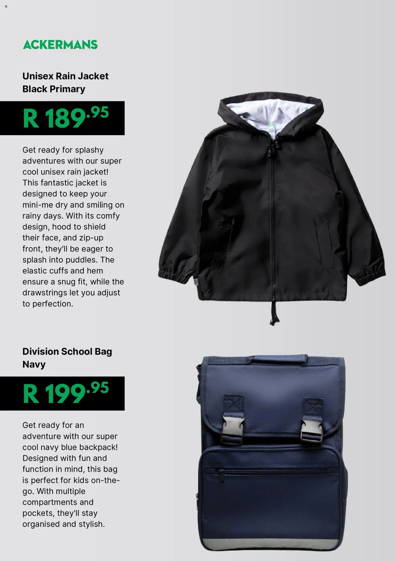 New Ackermans catalogue – valid from 26.12.2025 | Page: 6 | Products: Jacket, Backpack, Bag, Hood