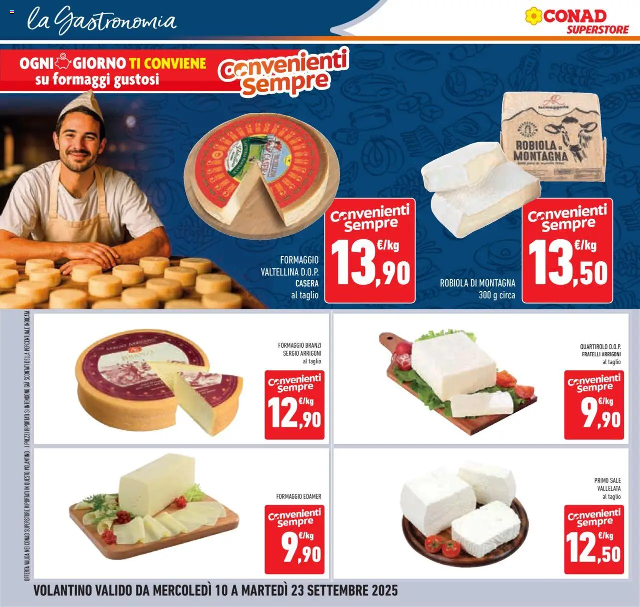 Volantino Conad del 10.09.2025 | Pagina: 16 | Prodotti: Sale, Formaggio, Robiola