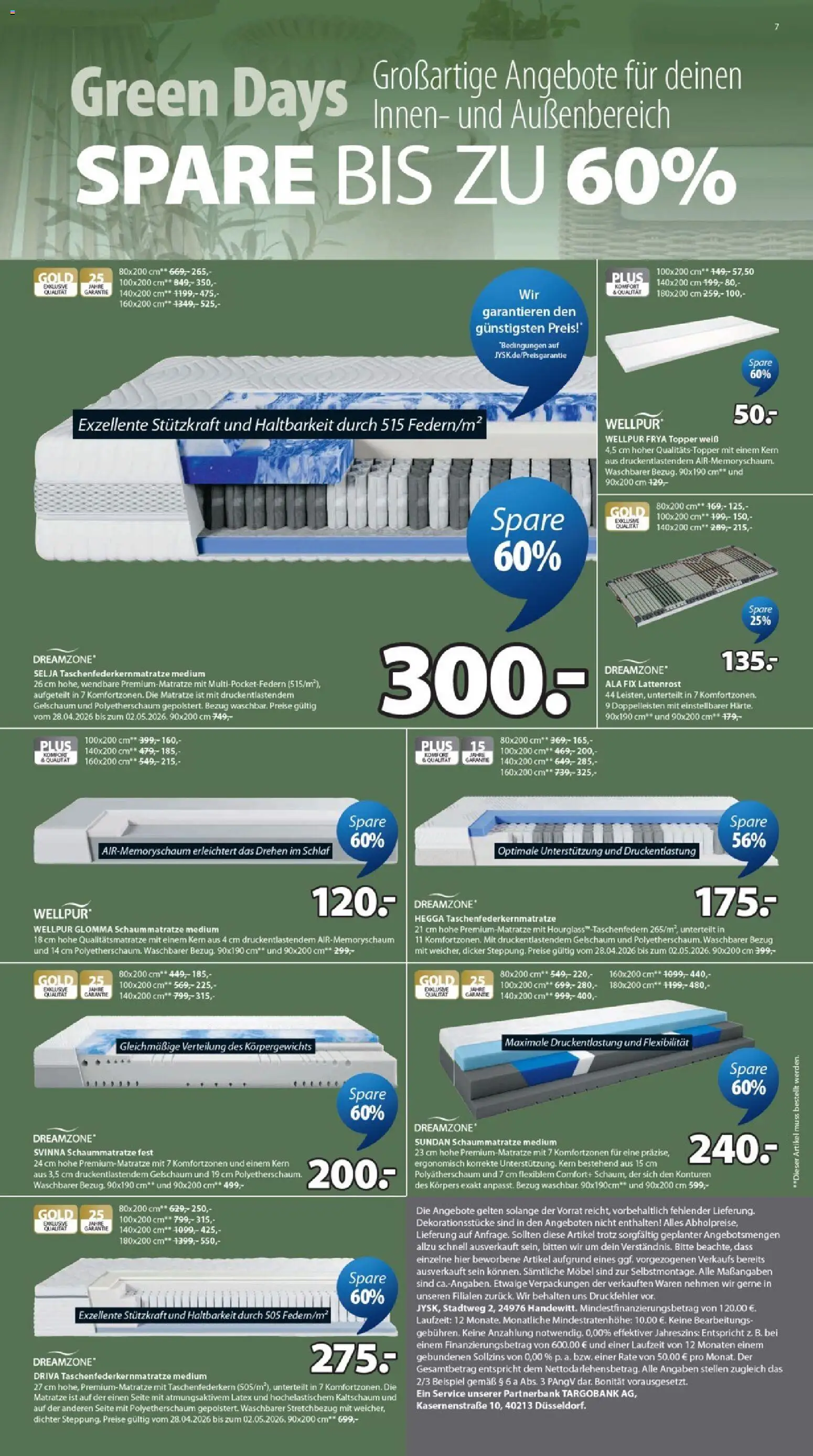Prospekt JYSK  – gültig ab 21.03.2026 | Seite: 7 | Produkte: Matratze, Lattenrost, Topper