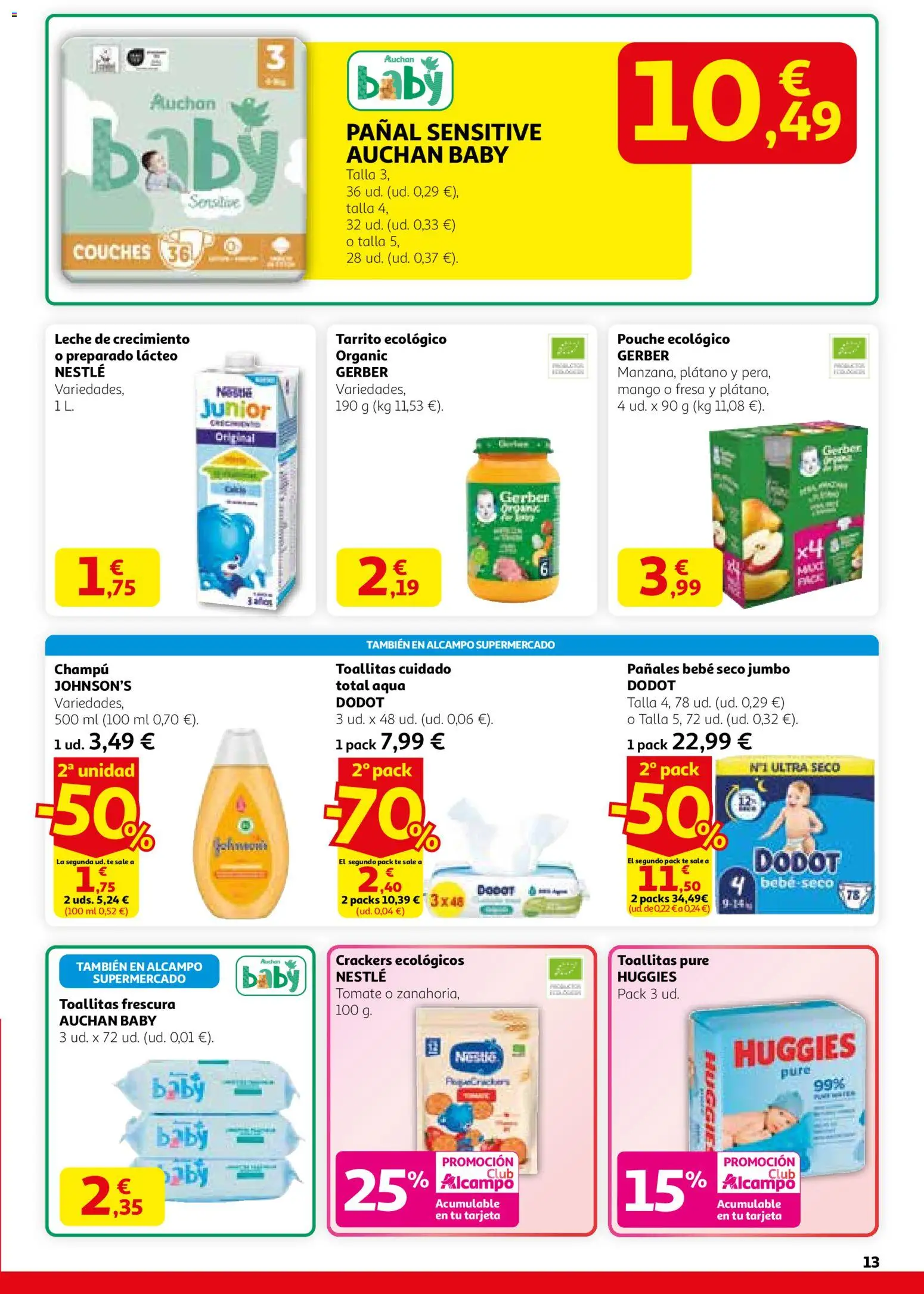 Alcampo -  HG Madrid Unificado │ válido desde el 12.02.2026 | Página: 13 | Productos: Champú, Leche, Té, Ρούτερ