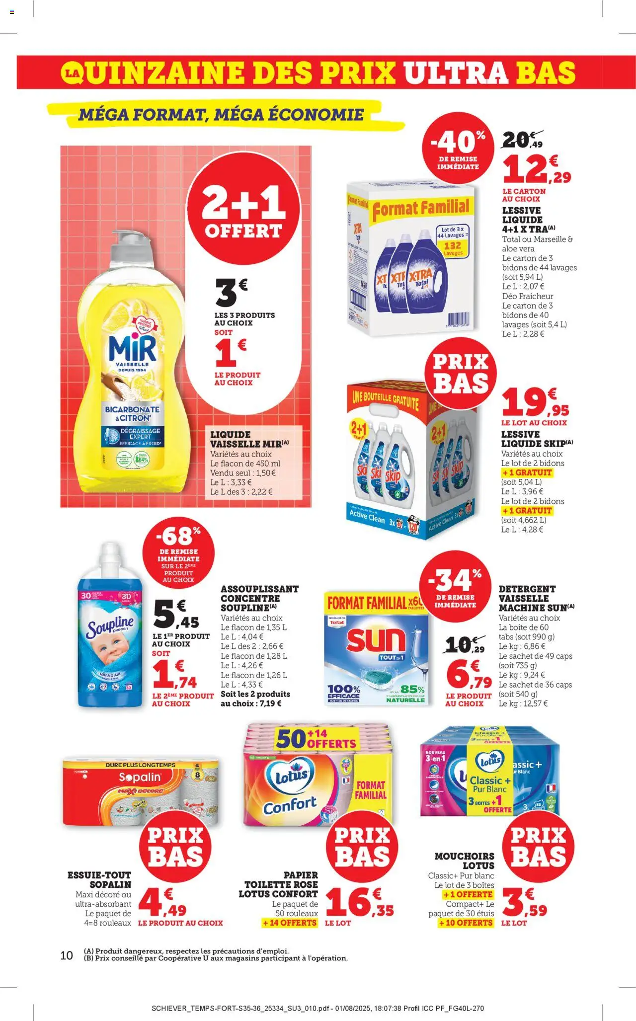  | Page: 10 | Produits: Soupline, Ski, Détergent, Tefal