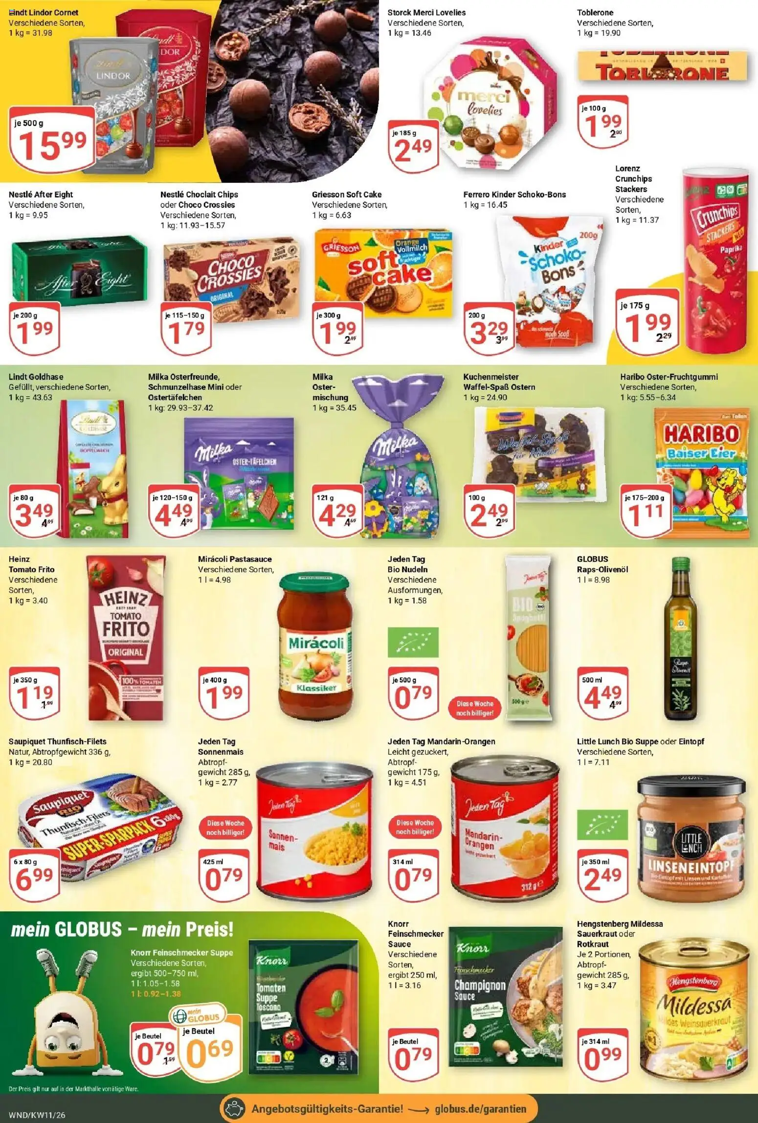 Globus prospekt St. Wendel	 – gültig ab 09.03.2026 | Seite: 16 | Produkte: Merci, Knorr, Lindt, Chips