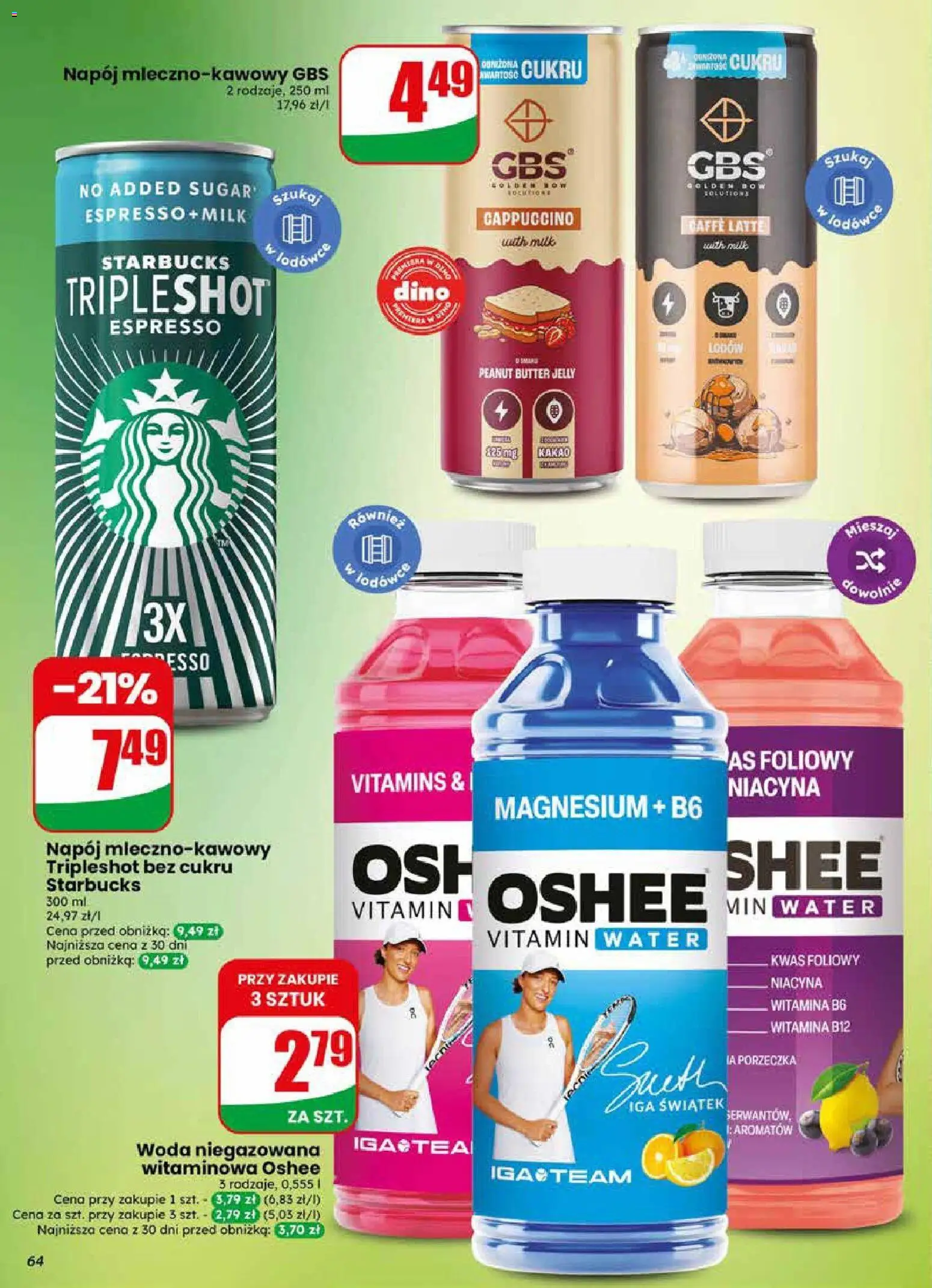 Dino gazetka od 29.04.2026 | Strona: 64 | Produkty: Cappuccino, Porzeczka, Woda niegazowana, Woda